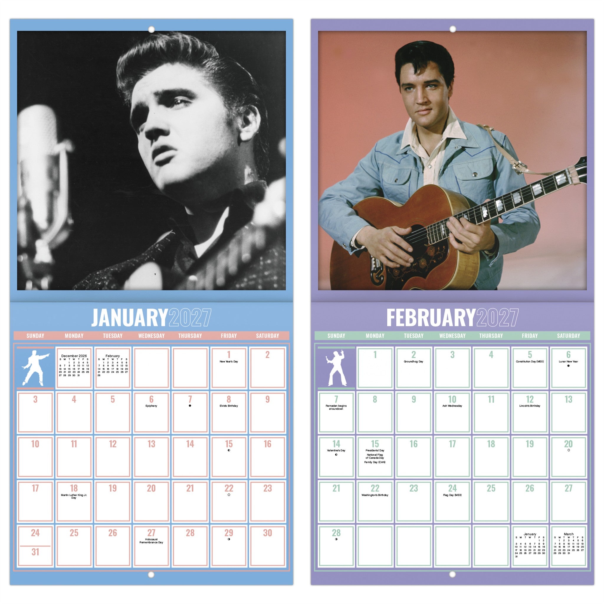 Elvis Presley 2027 Mini Calendar