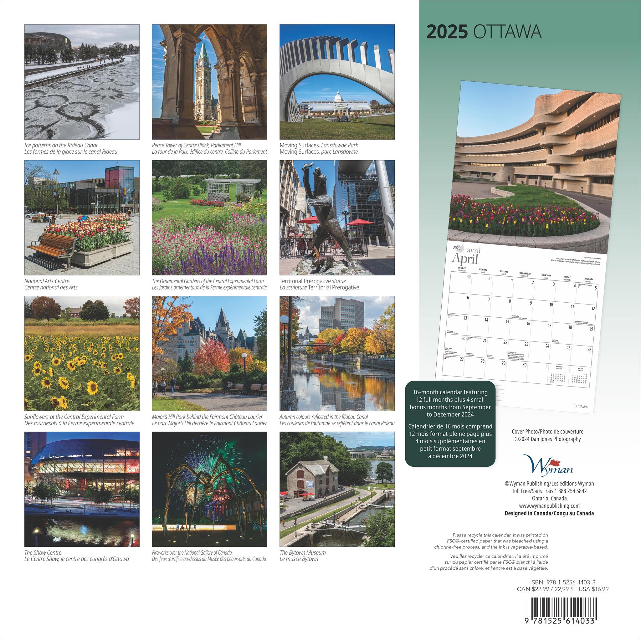 Ottawa Wall 2025 Calendar