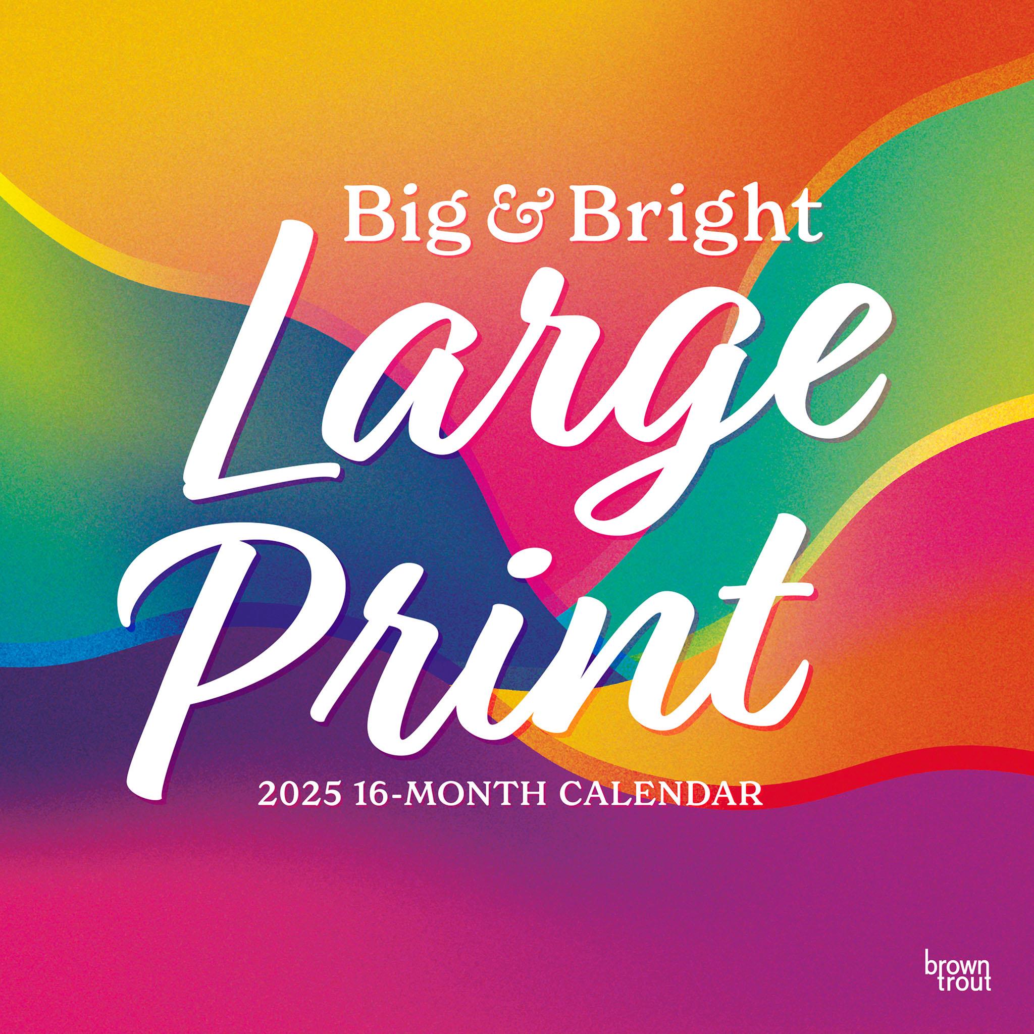 Big And Bright Large Print Wall 2025 Calendar