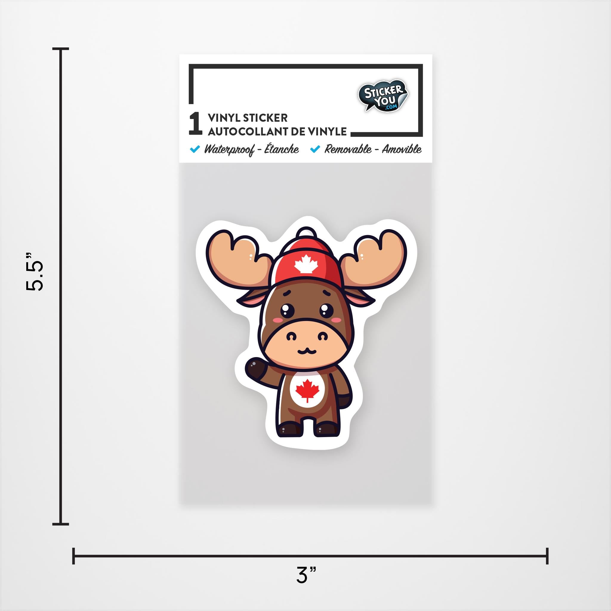 Cute Moose Vinyl Sticker