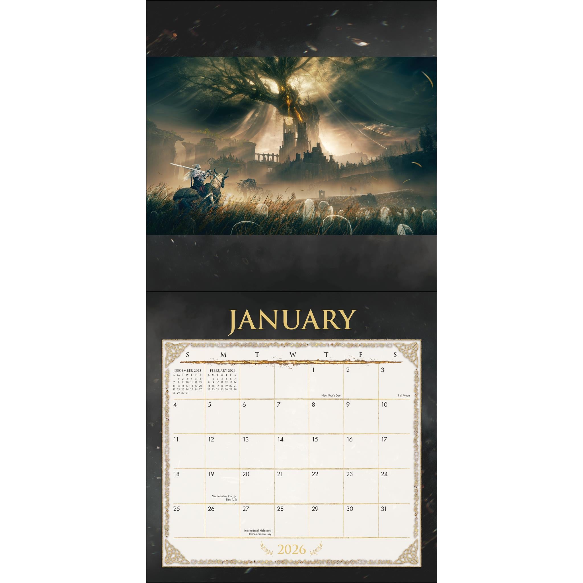 Elden Ring Shadow Of The Erdtree 2026 Wall Calendar