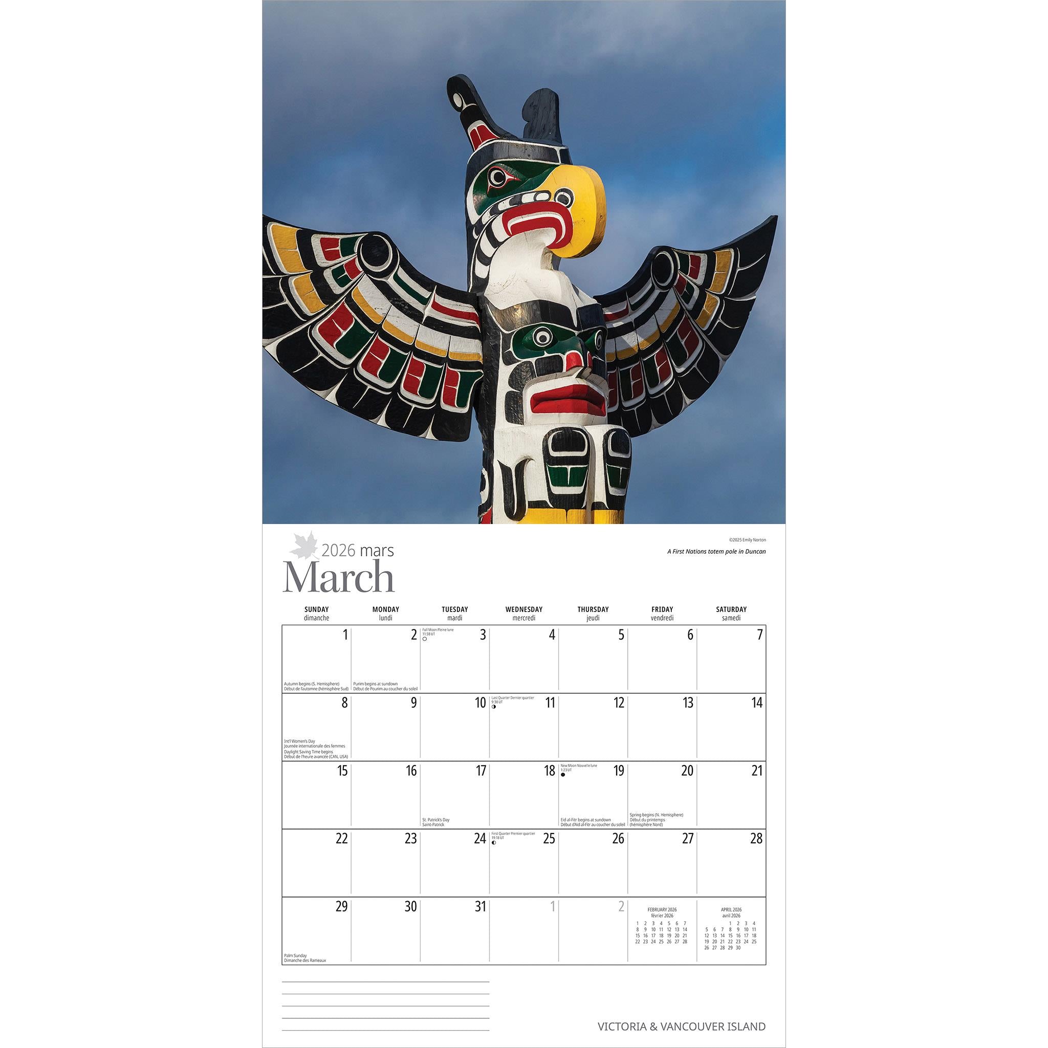 Victoria And Vancouver Island 2026 Wall Calendar