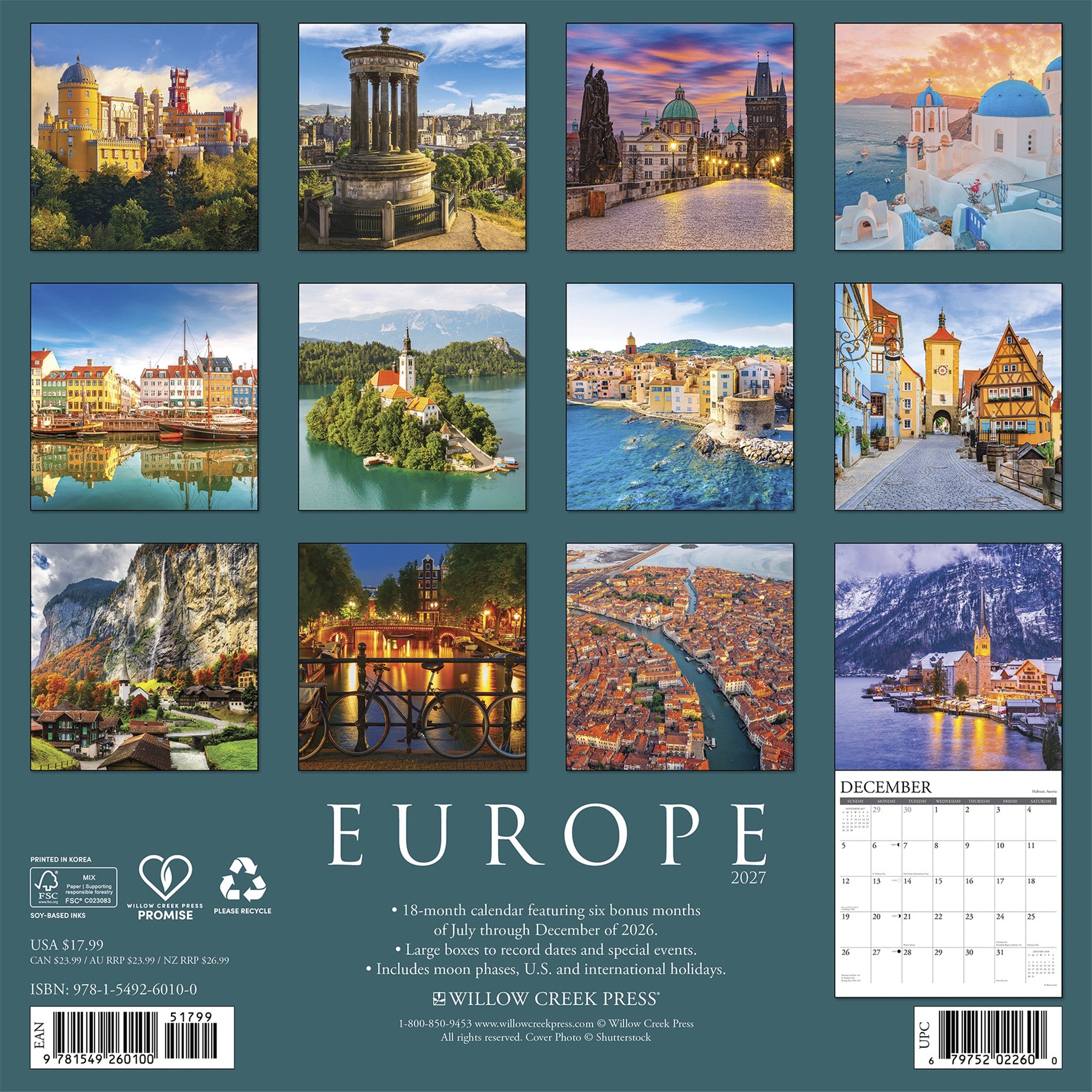 Europe 2027 Wall Calendar