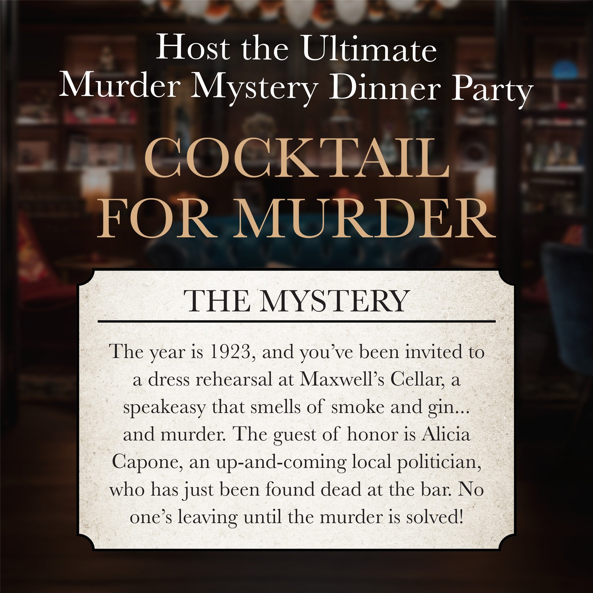 Cocktail For Murder Murder Mystery Party Game