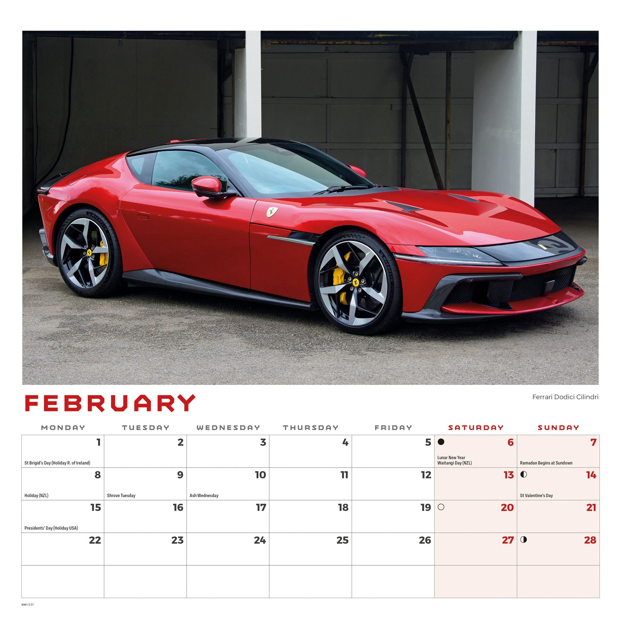 Dream Cars 2027 Wall Calendar