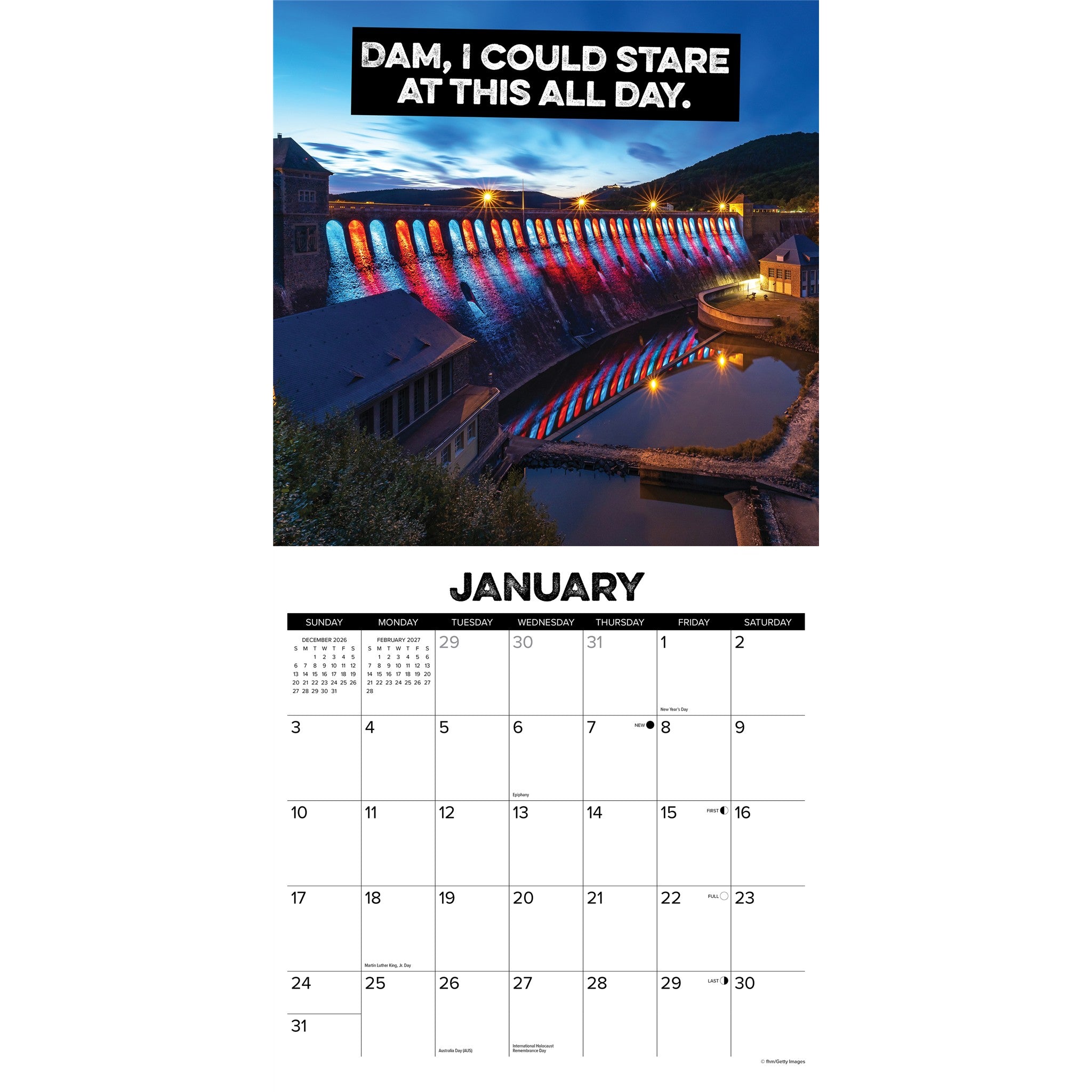 The Best Dam Calendar 2027 Wall Calendar - Online Only