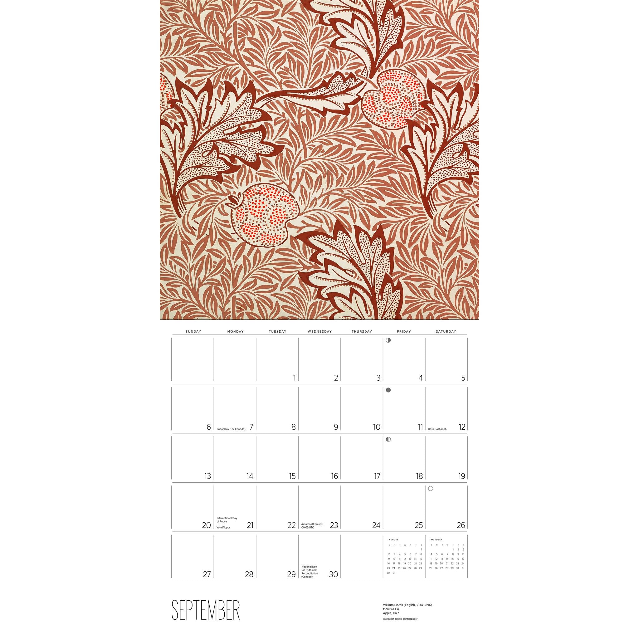 William Morris Arts Crafts Designs 2026 Wall Calendar