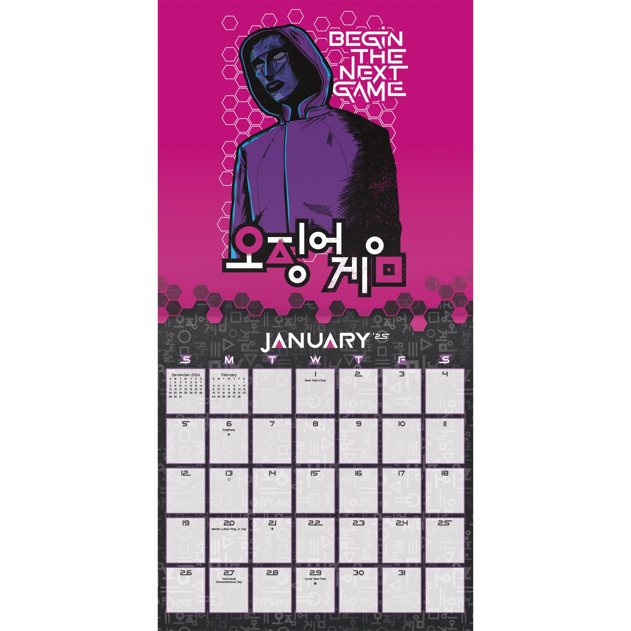 Squid Game Wall 2025 Calendar