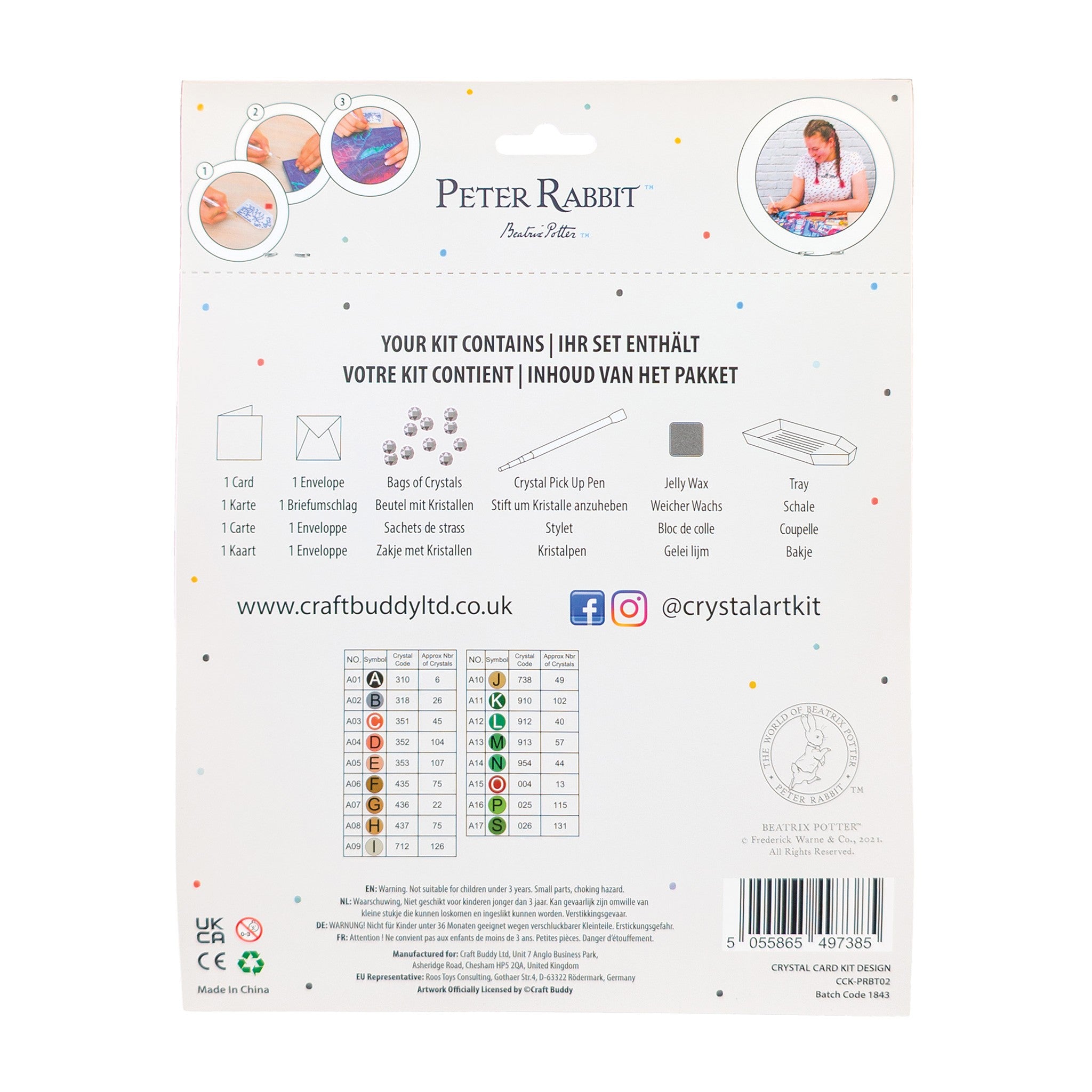 Crystal Art Card Kit: Benjamin Bunny - Online Only