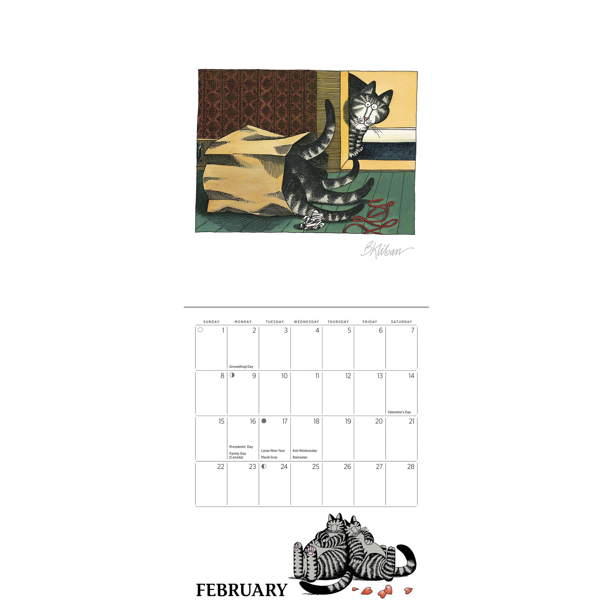 B Kliban Cat 2026 Special Edition Wall Calendar with Print