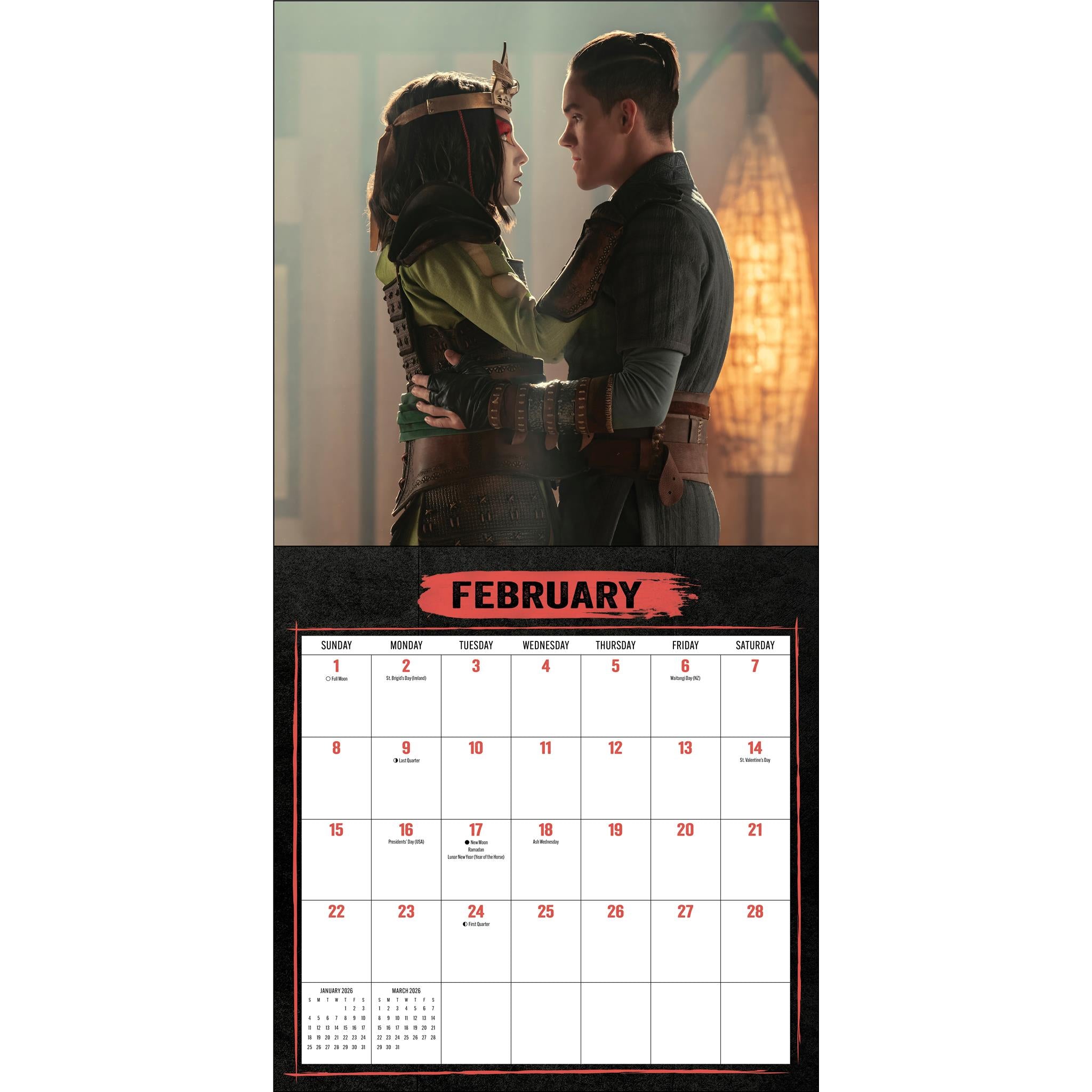 Avatar: The Last Airbender Netflix Series with Poster 2026 Deluxe Wall Calendar - Online Only