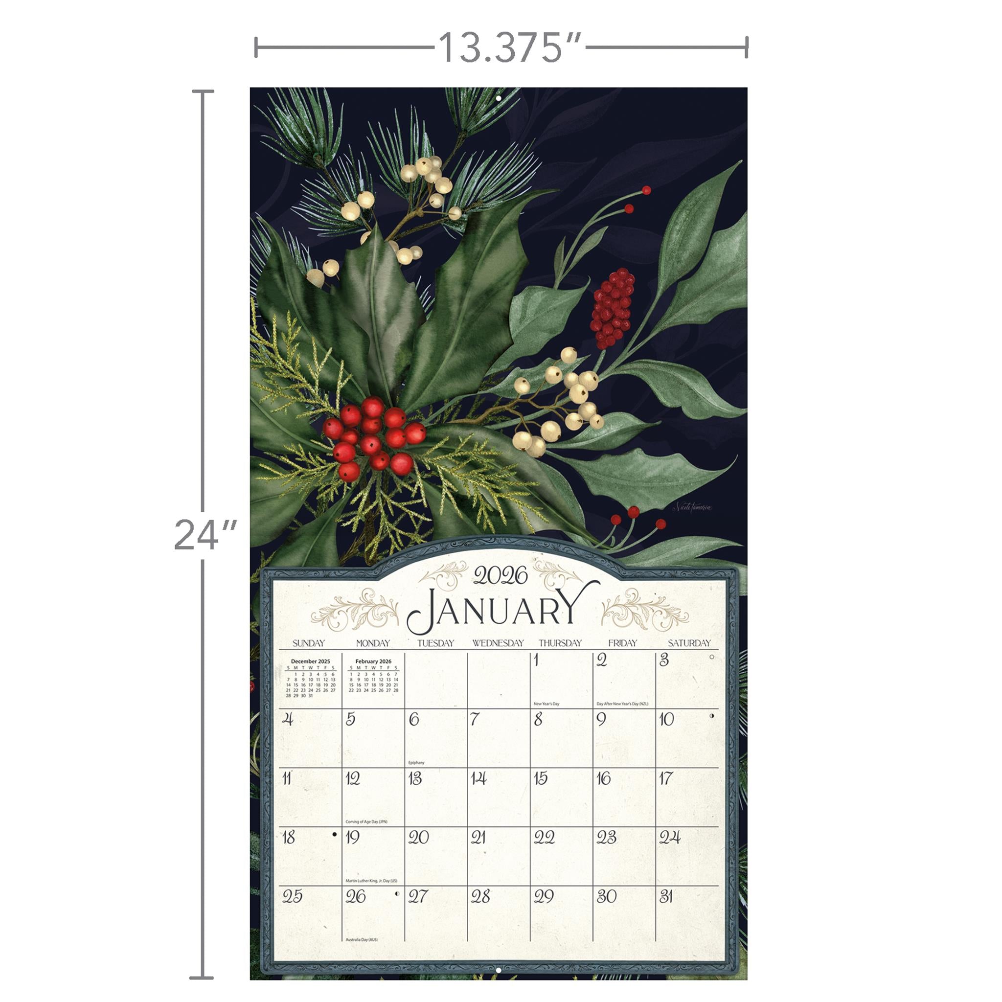 Midnight Garden 2026 Special Edition Wall Calendar with Print
