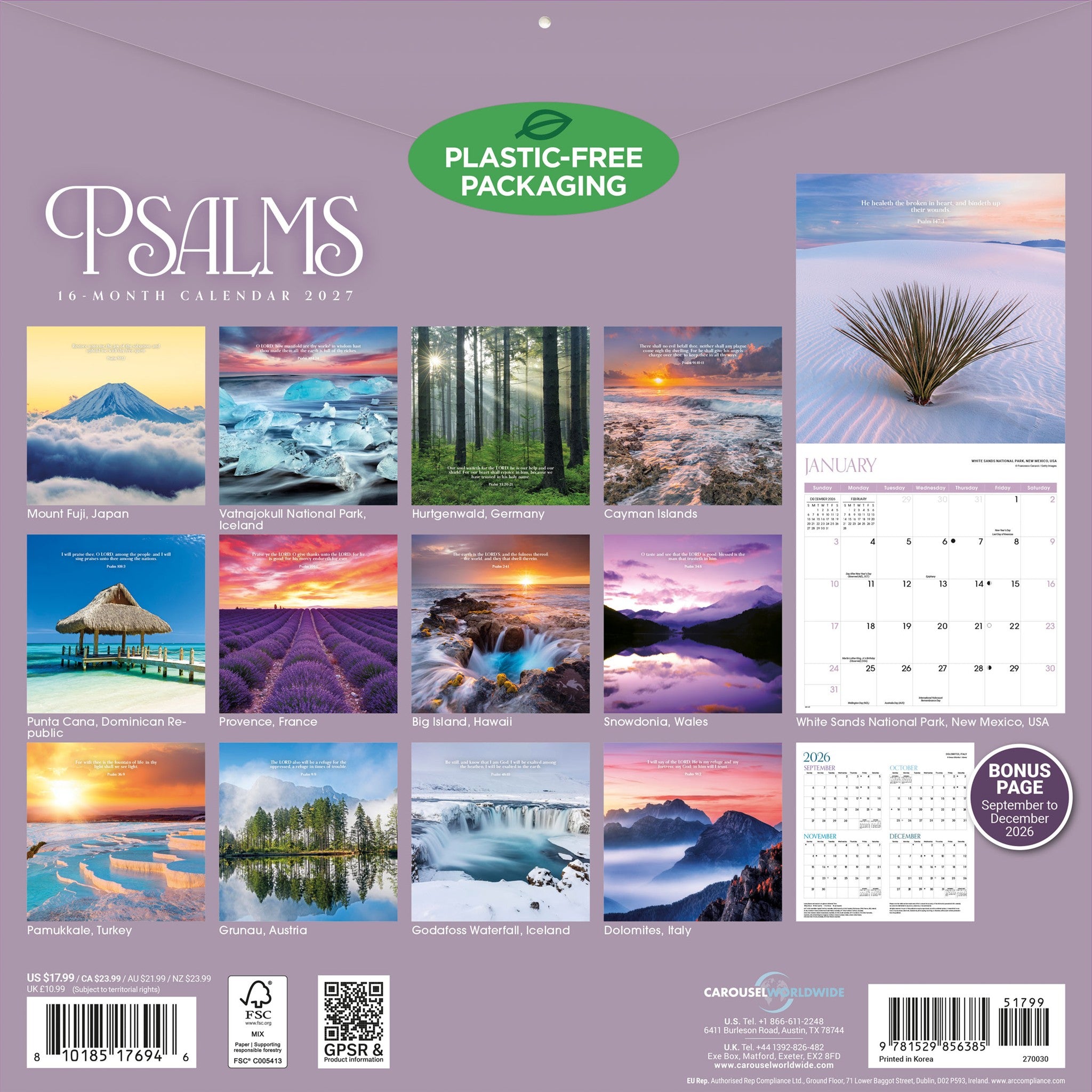 Psalms 2027 Wall Calendar