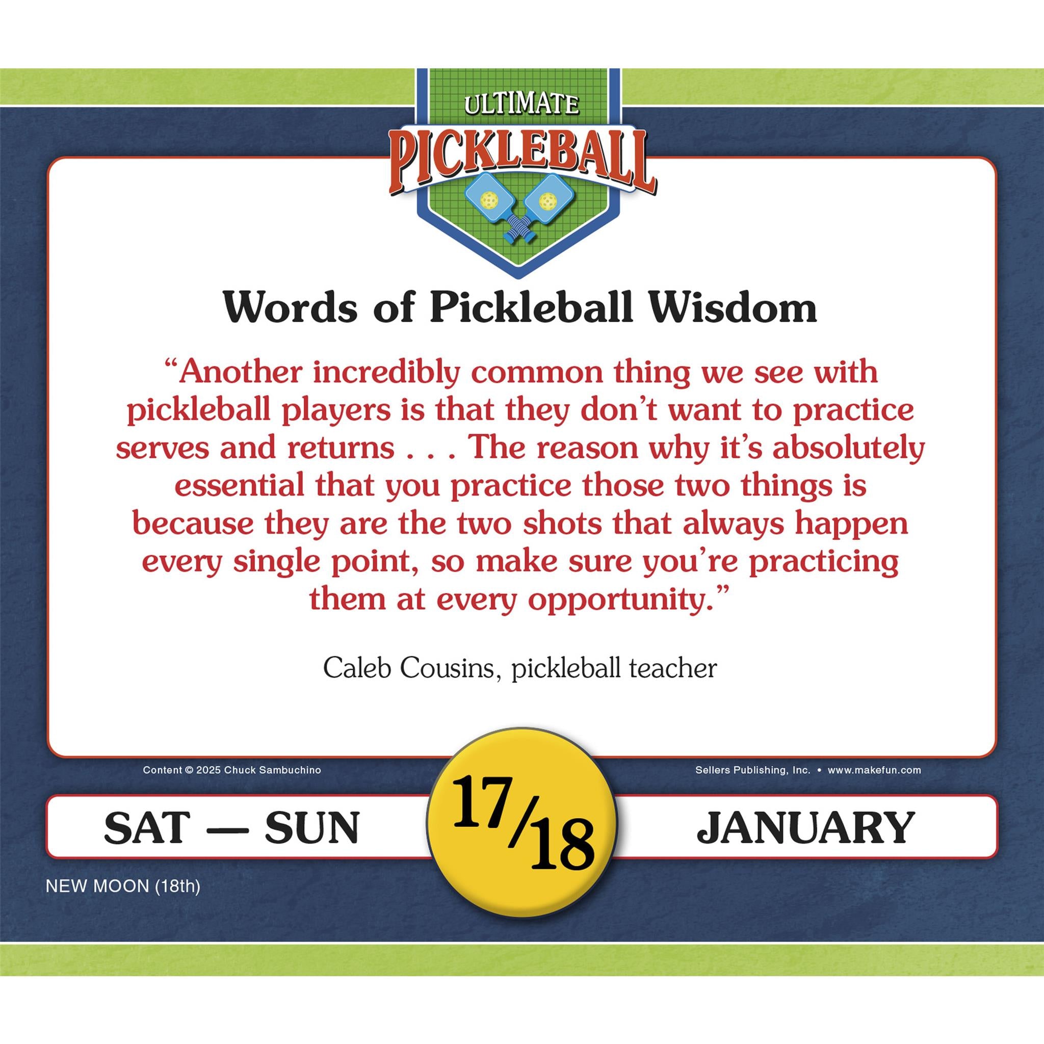 Ultimate Pickleball 2026 Box Calendar