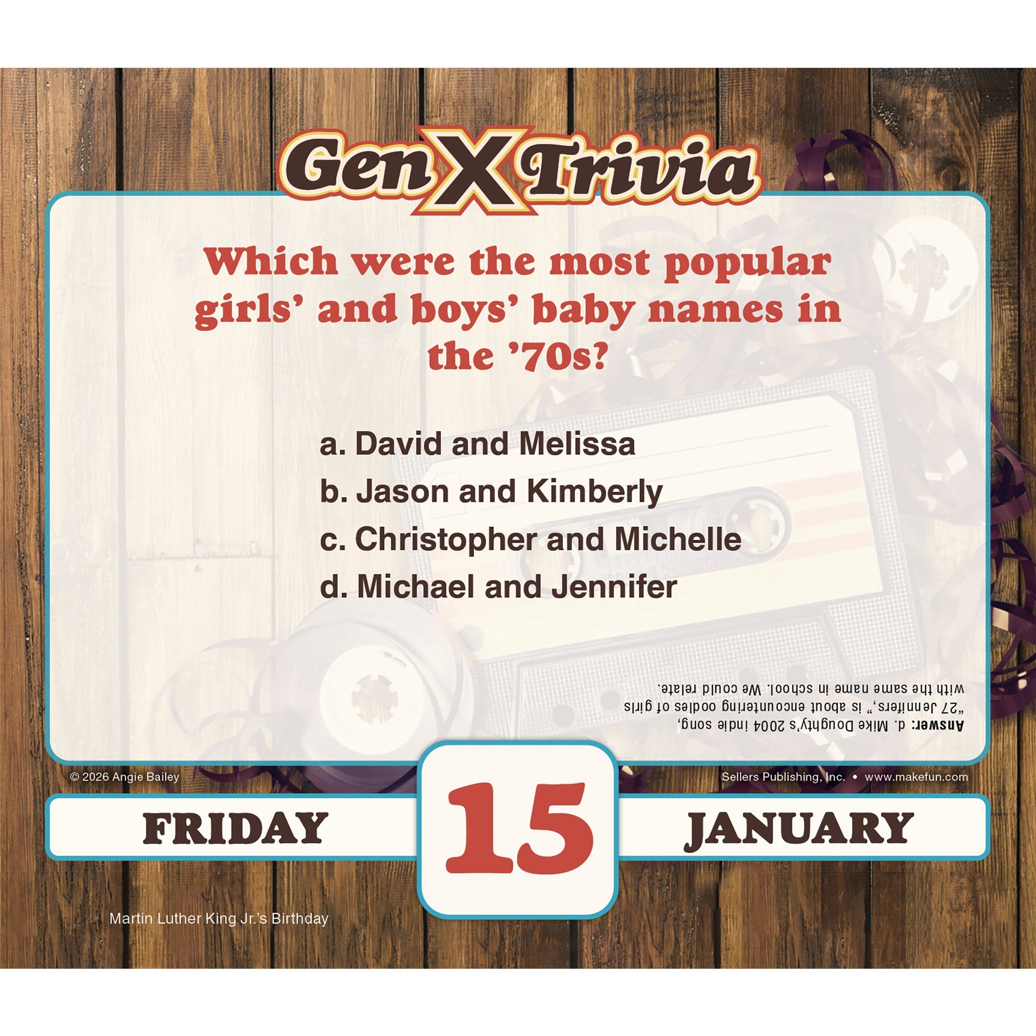 Daily Gen X Trivia 2027 Box Calendar - Online Only