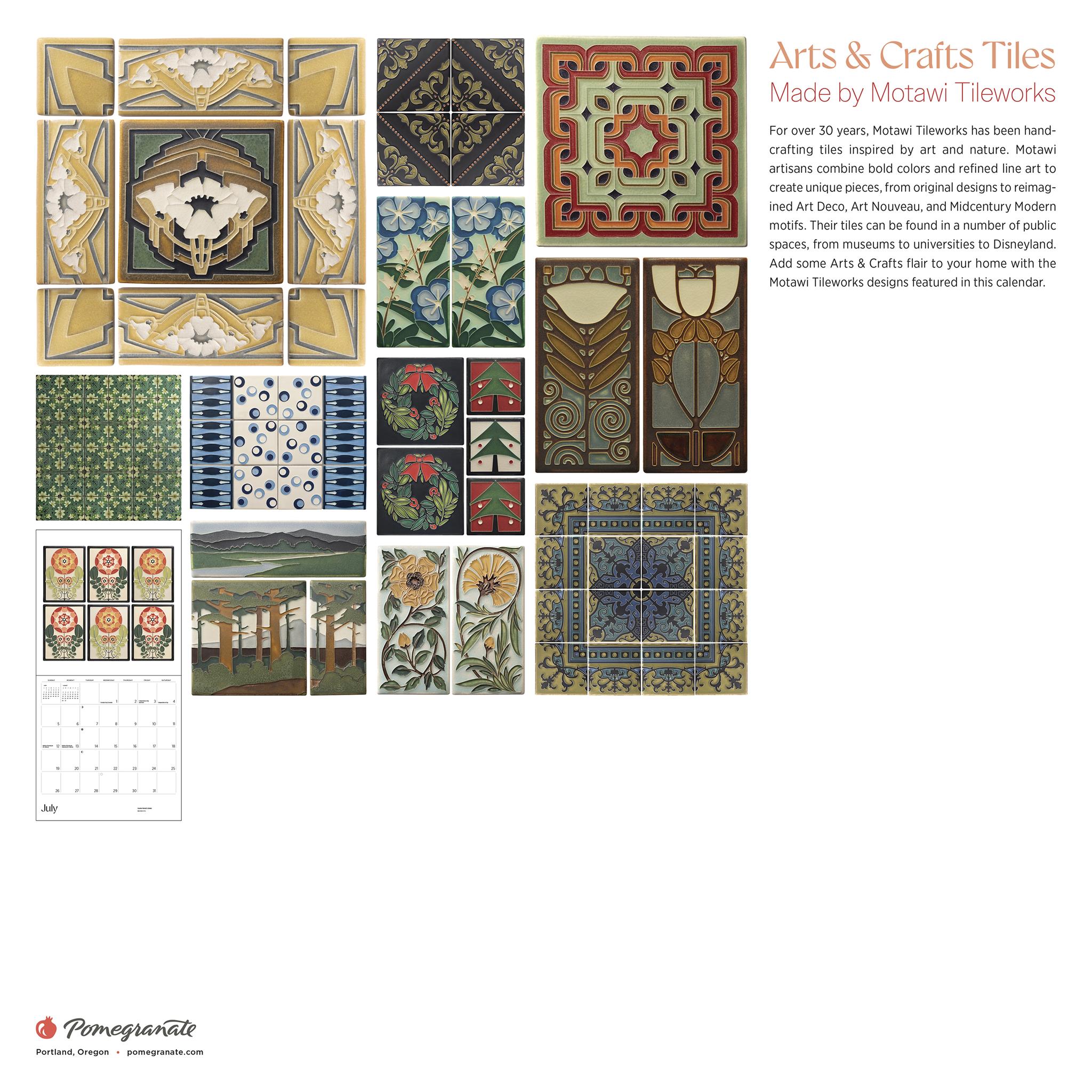 Arts And Crafts Tiles 2026 Wall Calendar - Online Exclusive