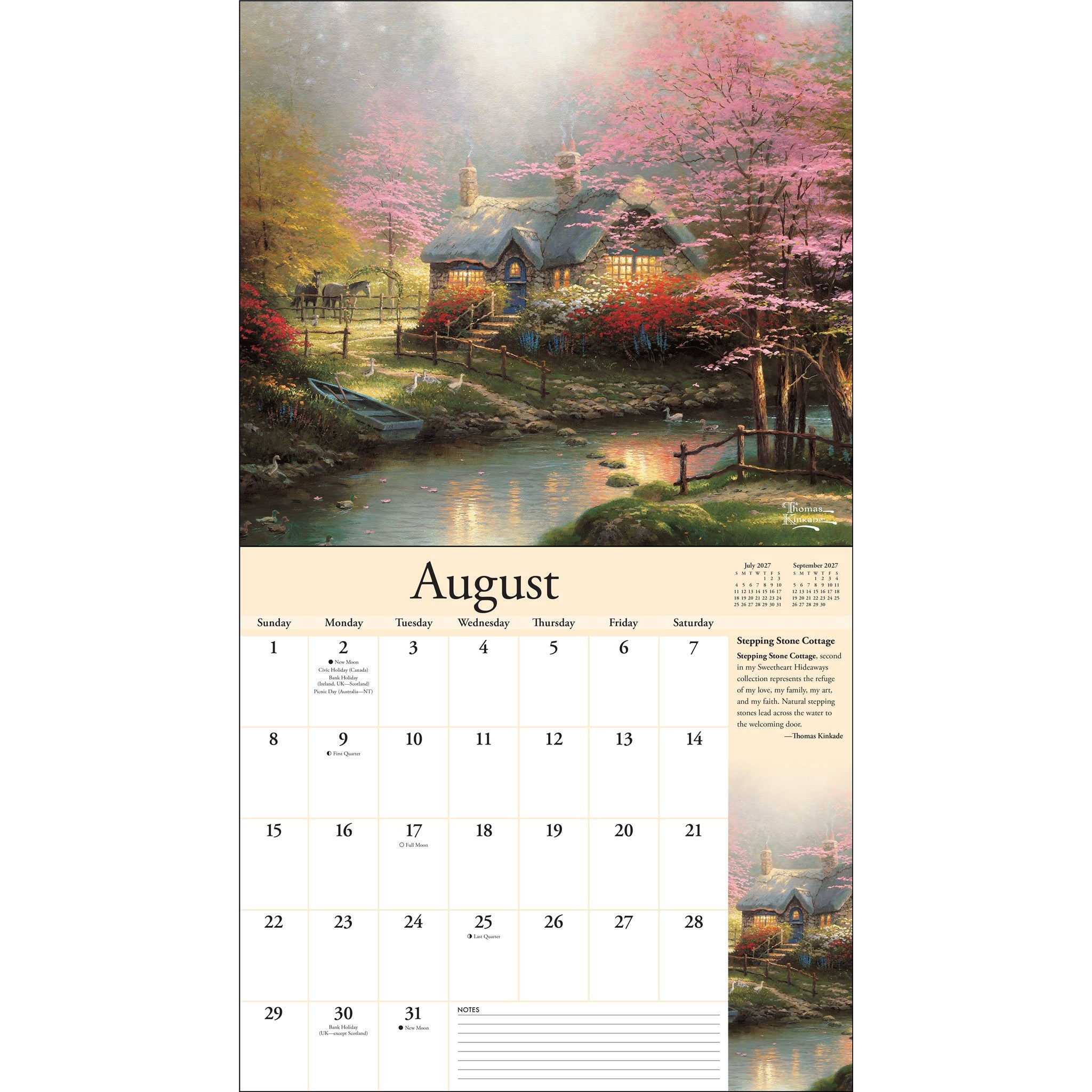 Thomas Kinkade Lights of Home Special Collector's Edition Deluxe 2027 Wall Calendar