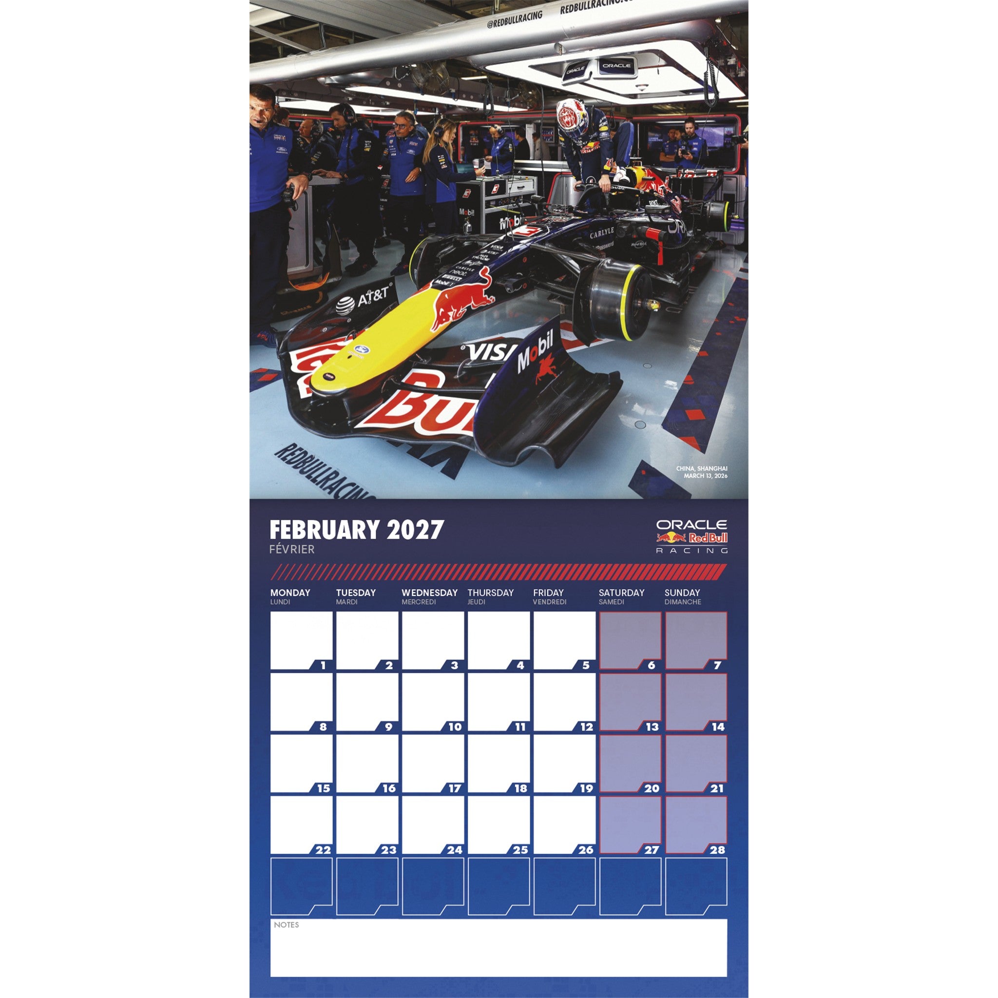 Oracle Red Bull Racing 2027 Wall Calendar
