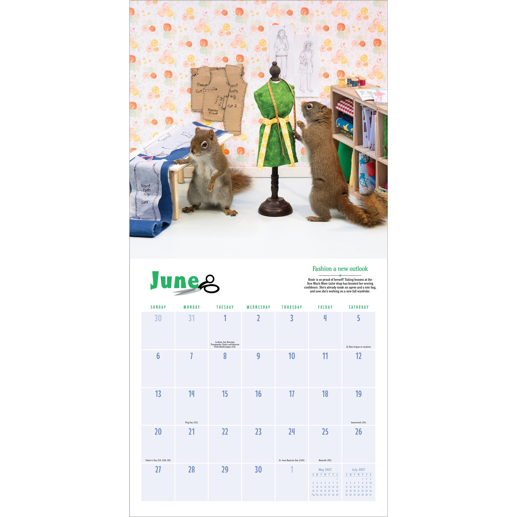 Secret Life of Squirrels 2027 Wall Calendar