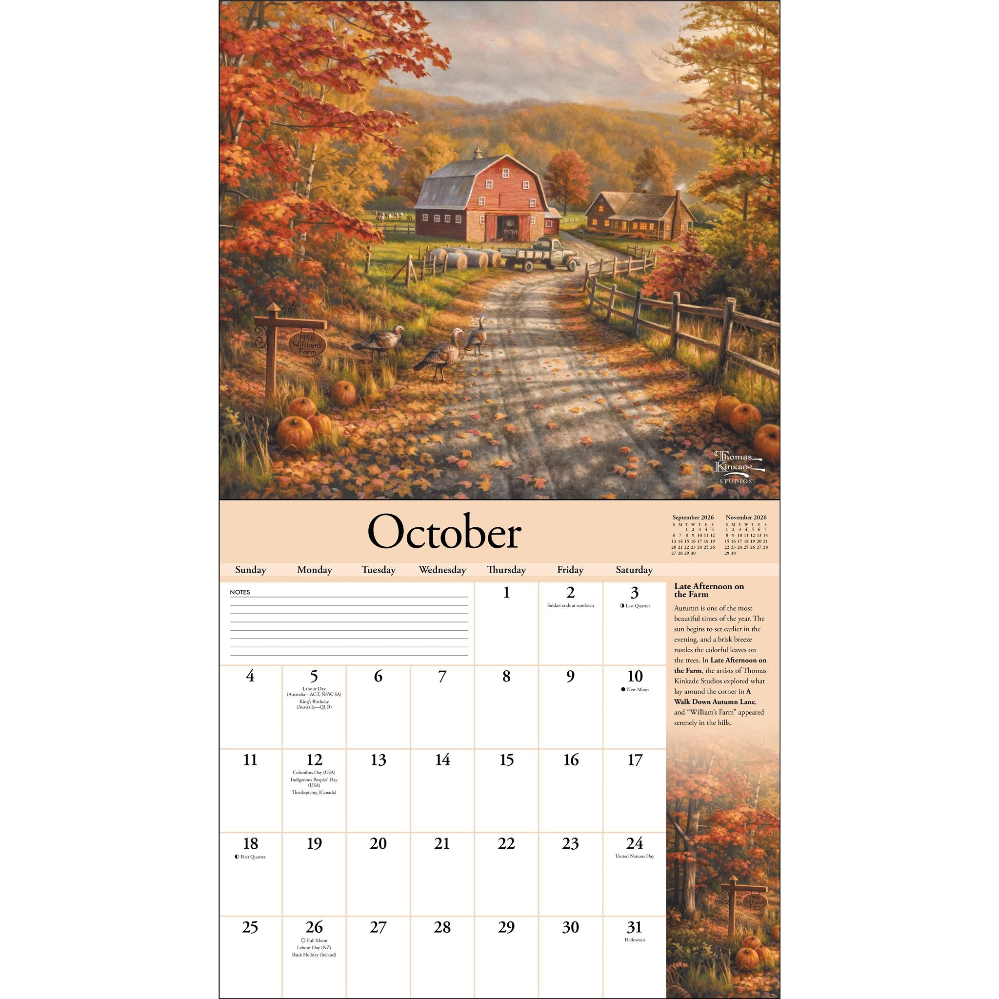 Thomas Kinkade 2026 Deluxe Special Collector's Edition Wall Calendar with Print