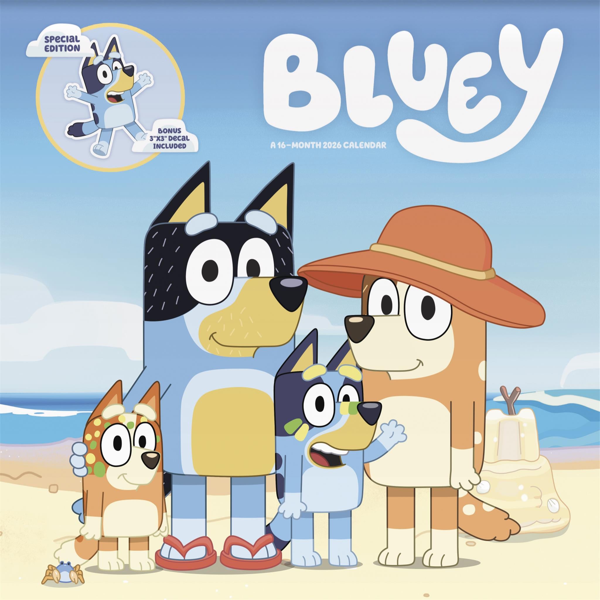 Bluey Exclusive with Decal 2026 Deluxe Wall Calendar