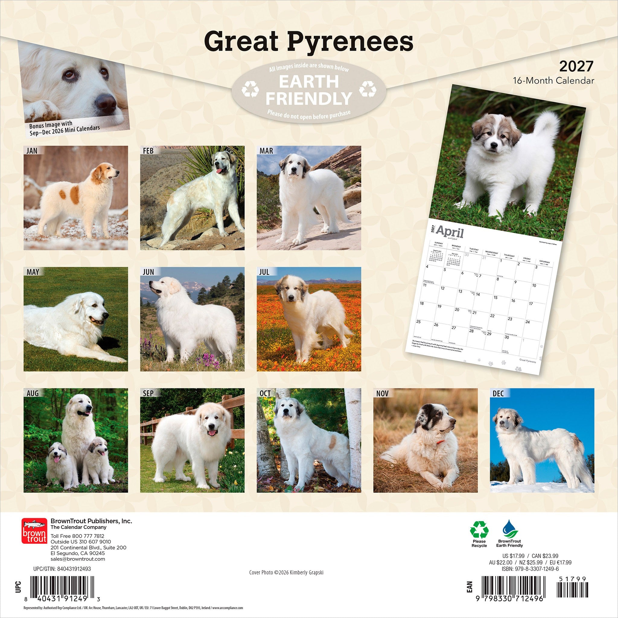 Great Pyrenees 2027 Wall Calendar