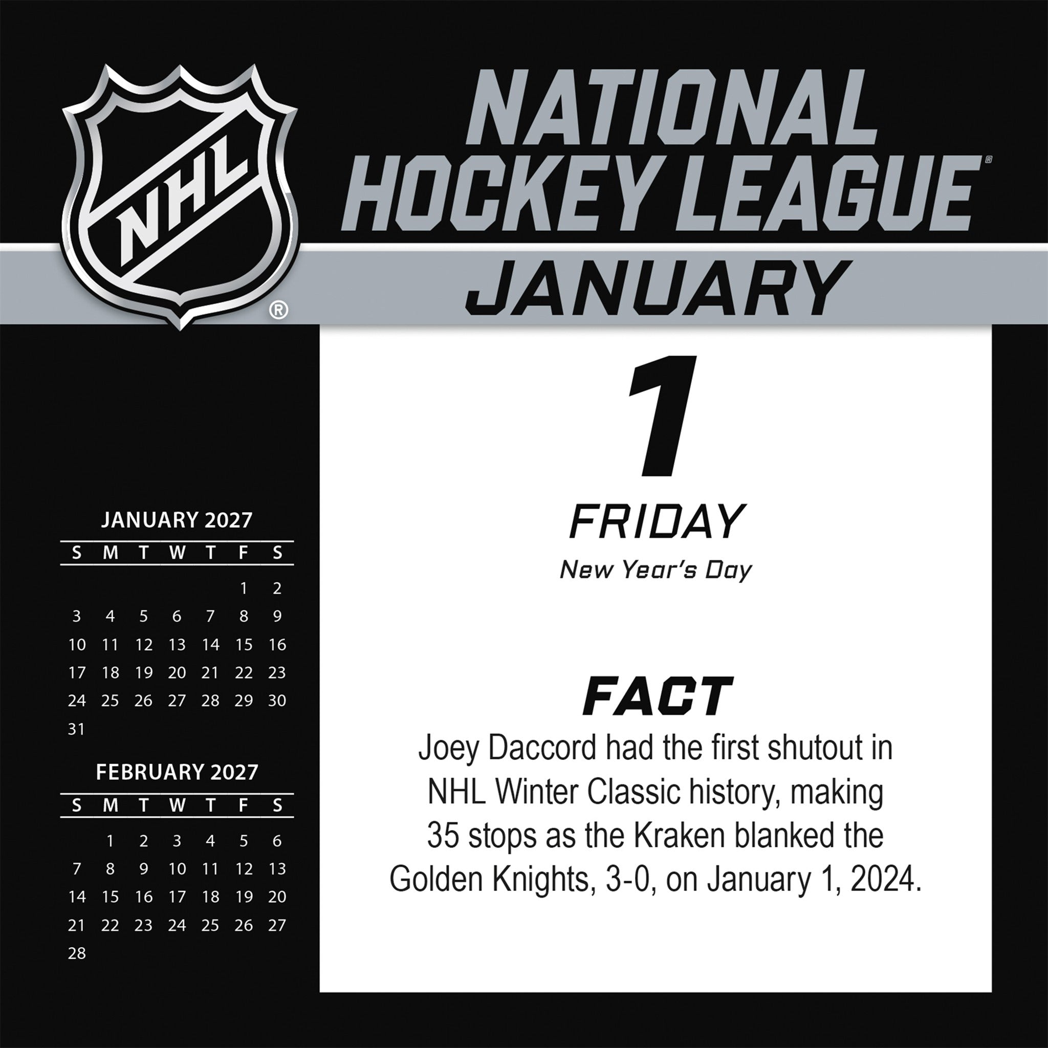 NHL All Team 2027 Box Calendar