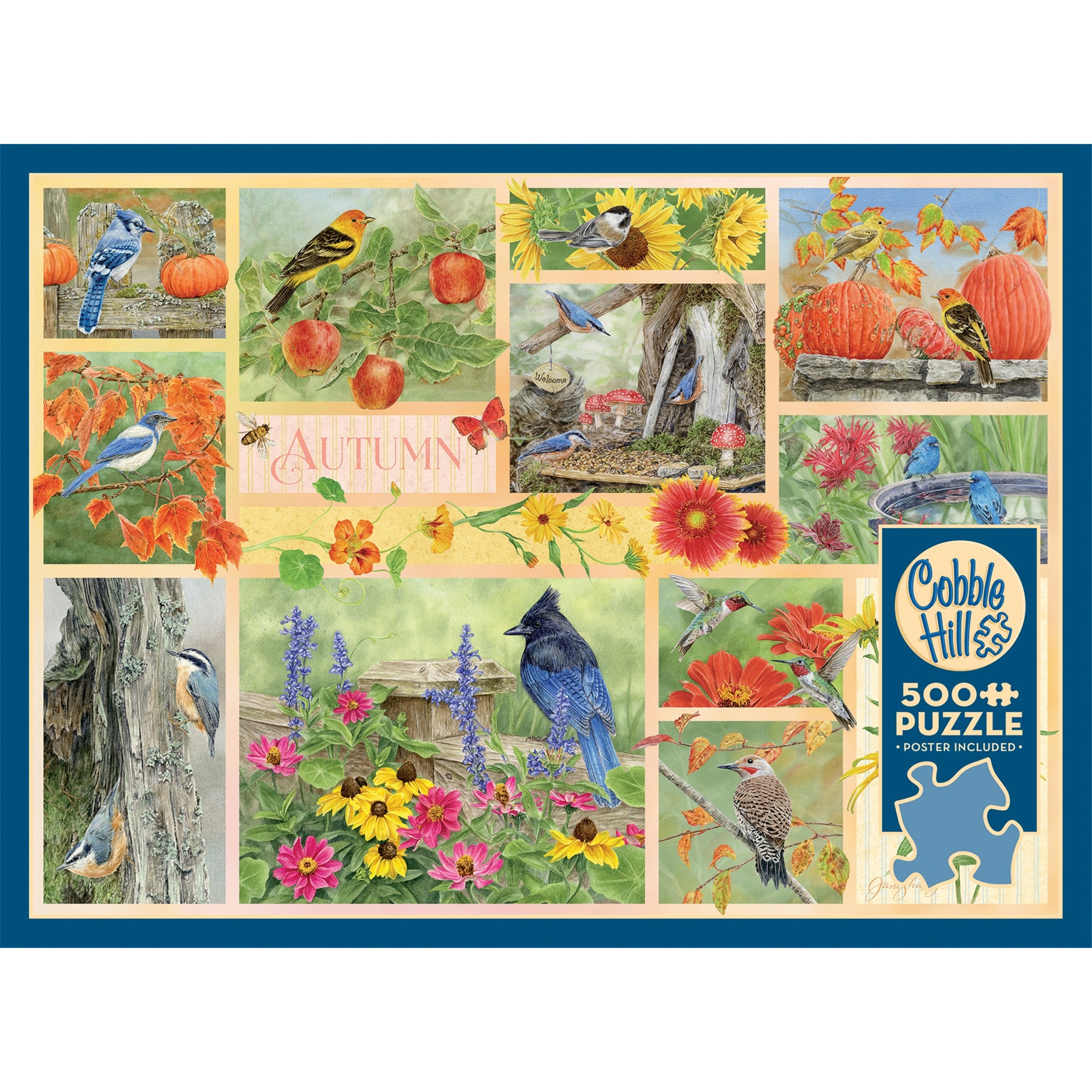 Garden Birds in Fall 500 Piece Puzzle