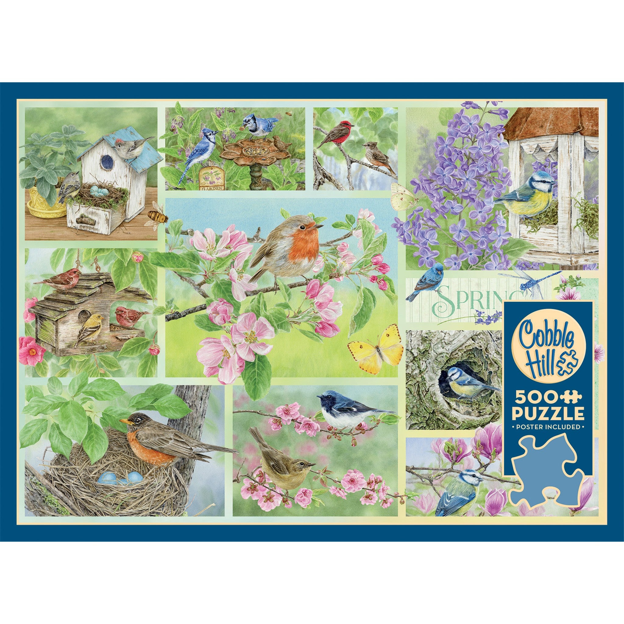 Garden Birds in Spring 500 Piece Puzzle - Online Only