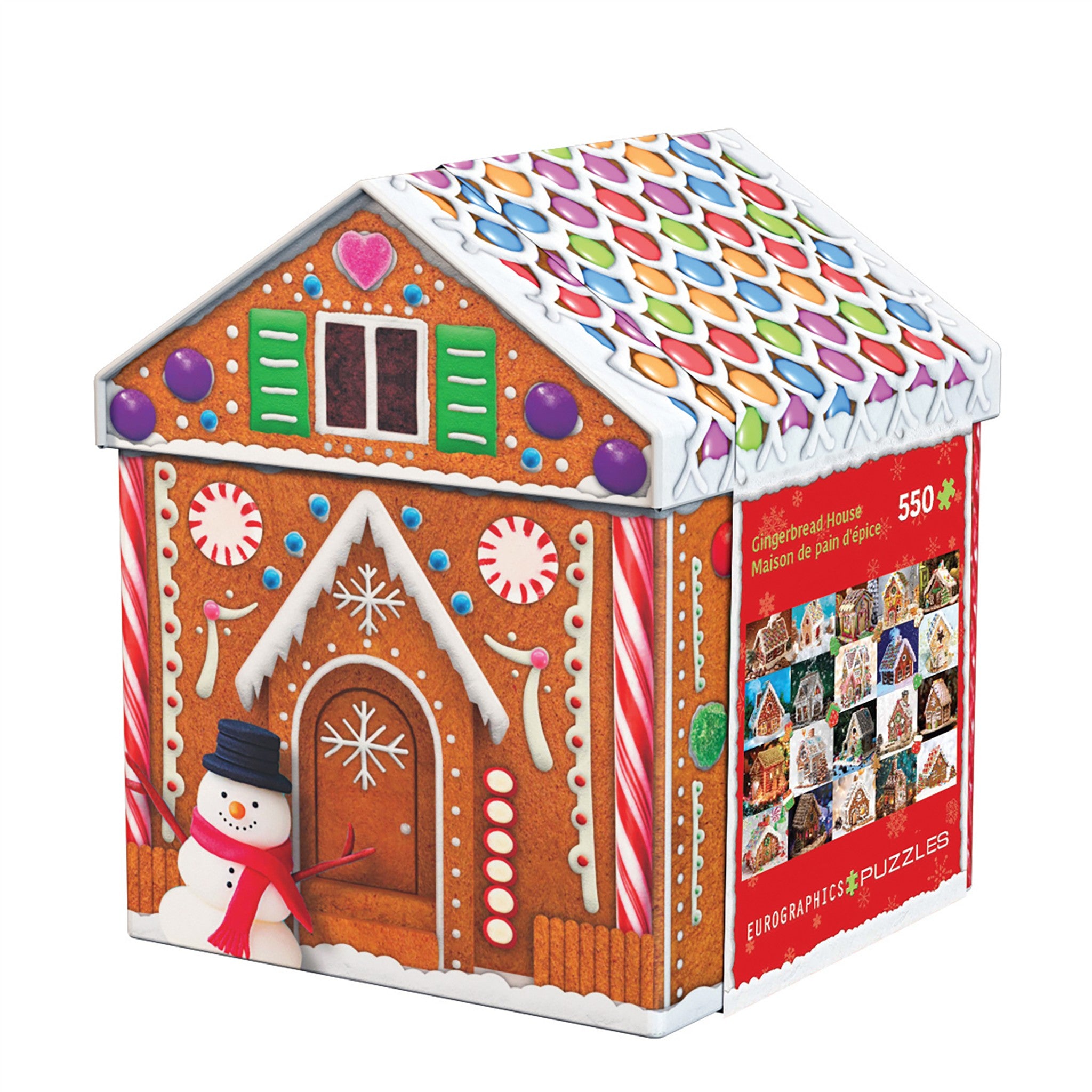 Gingerbread House Shaped Tin 550 Piece Puzzle