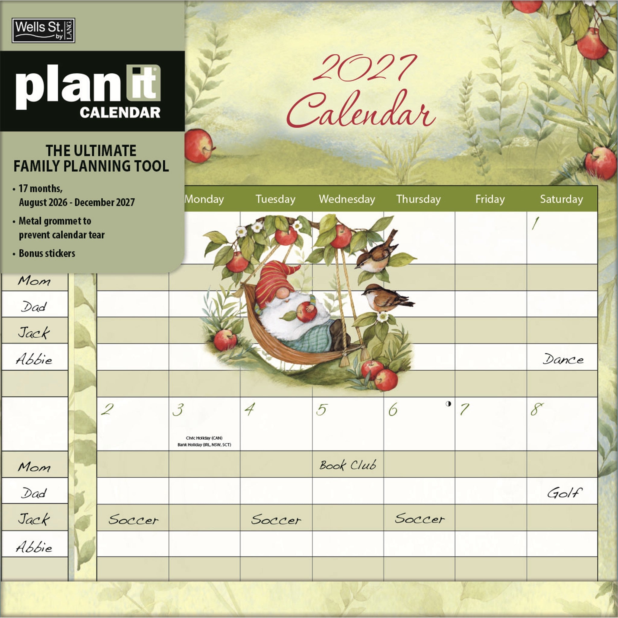 Gnomes Plan-It Plus 2026-2027 Wall Calendar