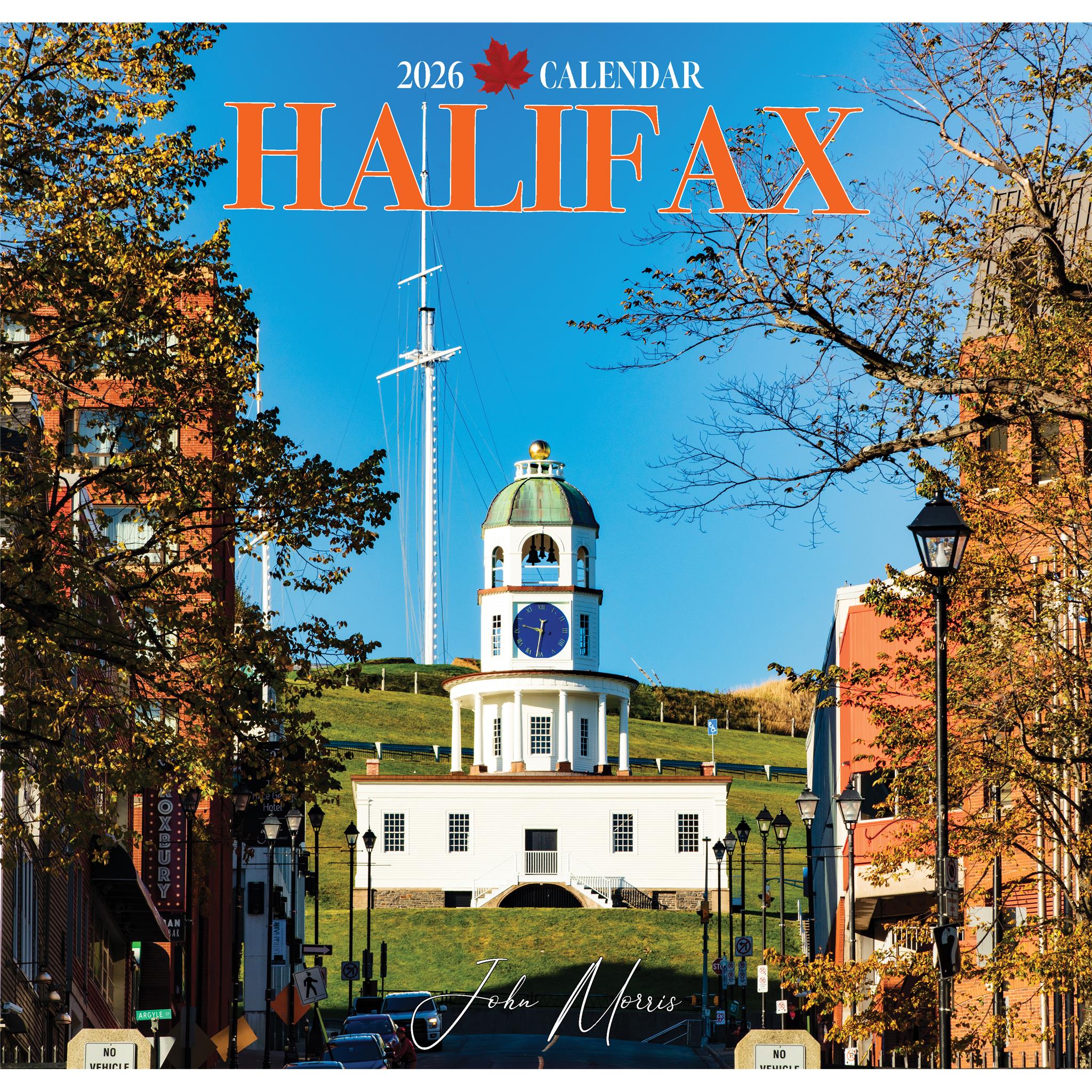 A twelve month calendar with photographs of Halifax taken by John Morris