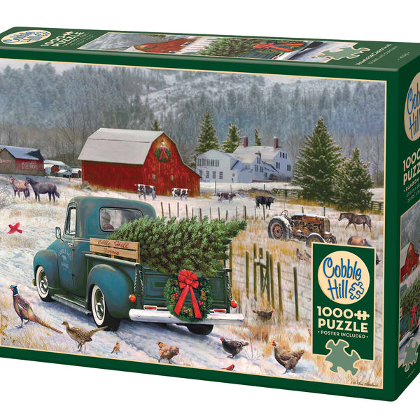 Cobble Hill 1000 Piece Christmas Presence Puzzle - Holiday Jigsaw With Poster