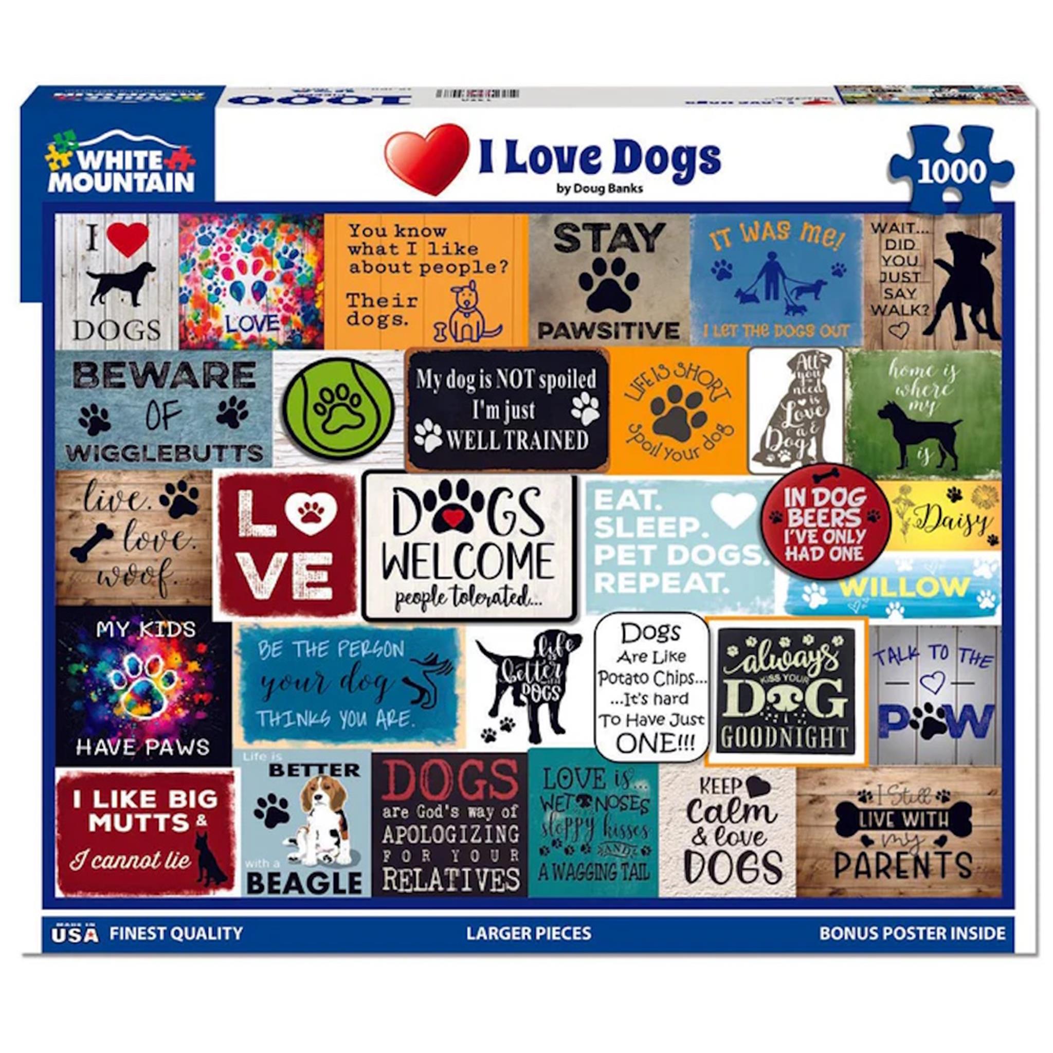 I Love Dogs 1000 Piece Puzzle