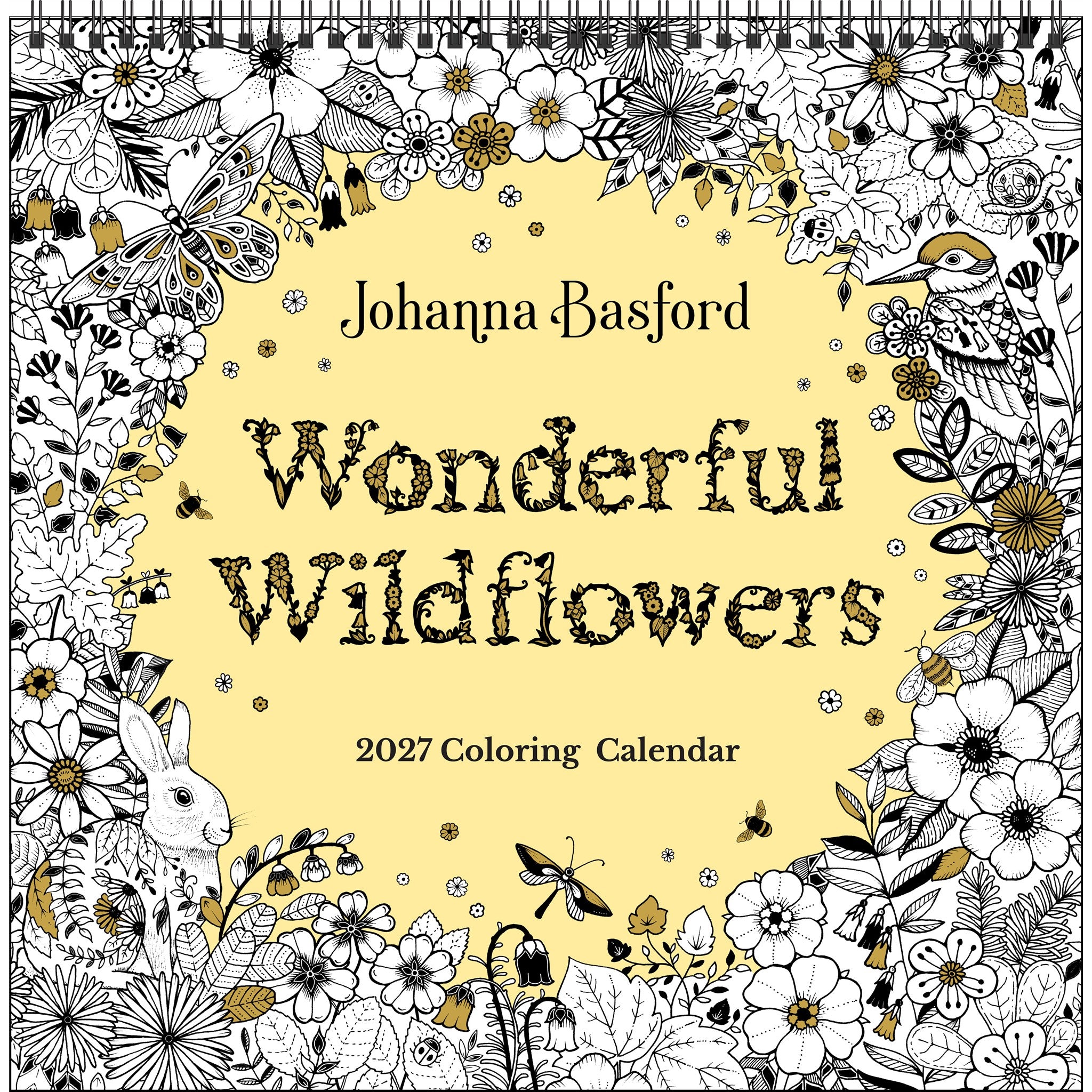 Johanna Basford Wonderful Wildflowers Coloring 2027 Wall Calendar