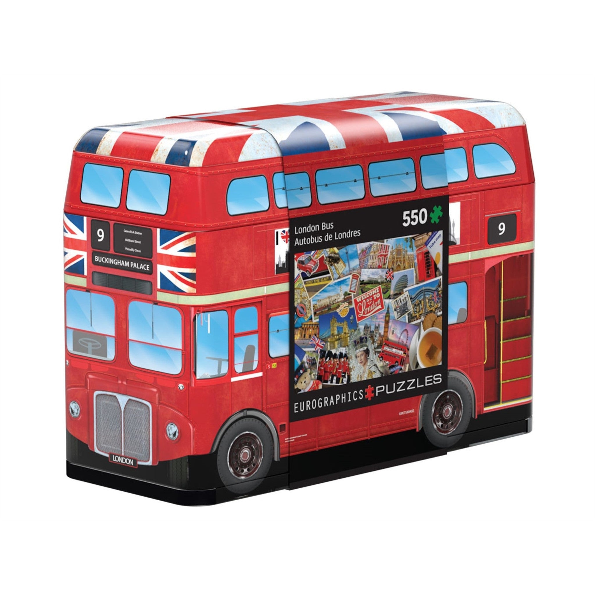 London Bus 550 Piece Puzzle in Shaped Tin