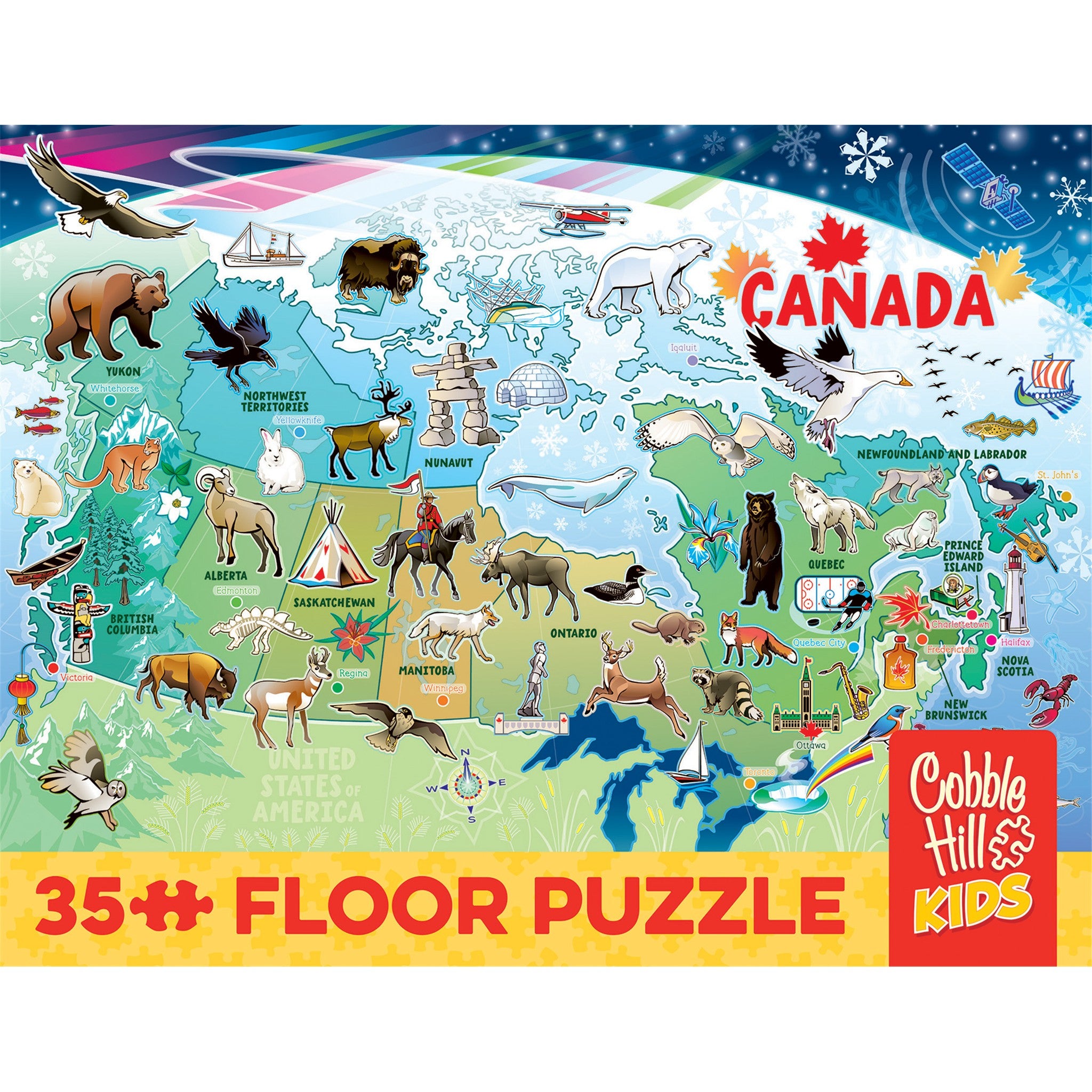 Map of Canada 35 Piece Floor Puzzle - Online Only