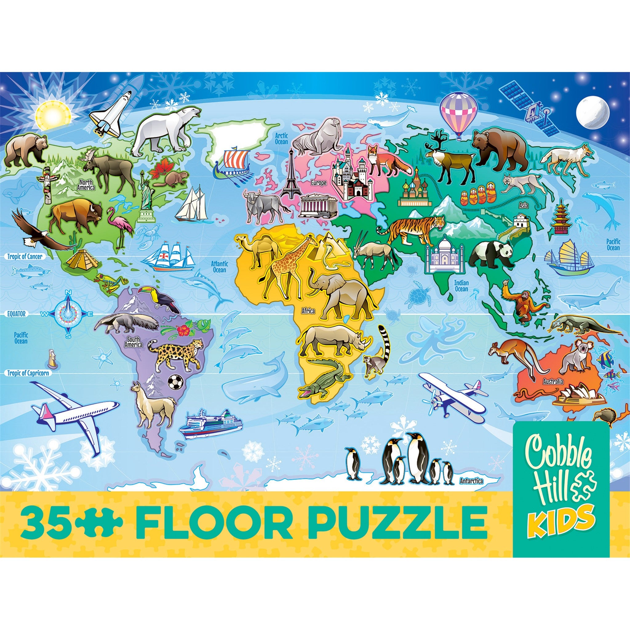 Map of the World 35 Piece Floor Puzzle - Online Only