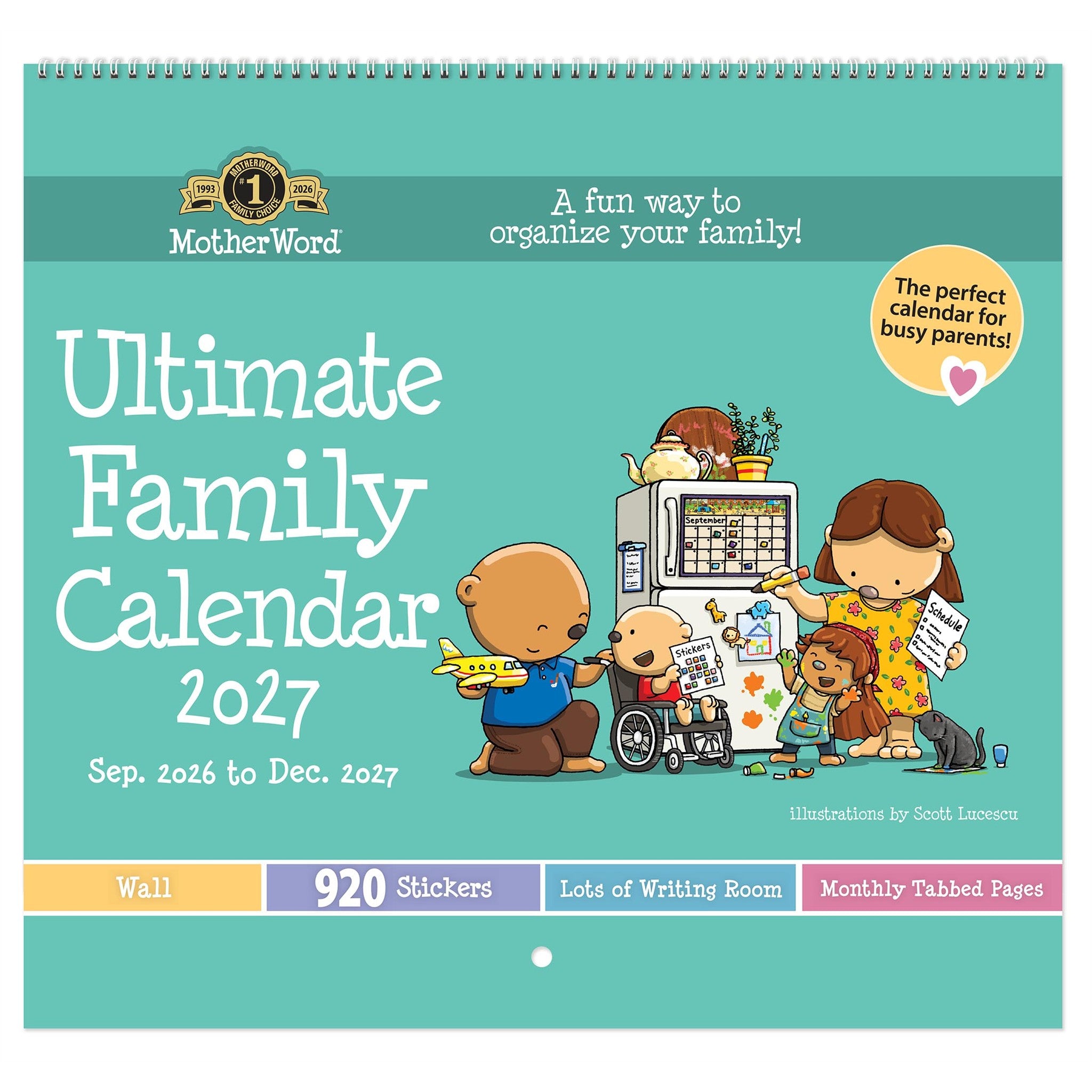 MotherWord Tabbed English 2027 Wall Calendar