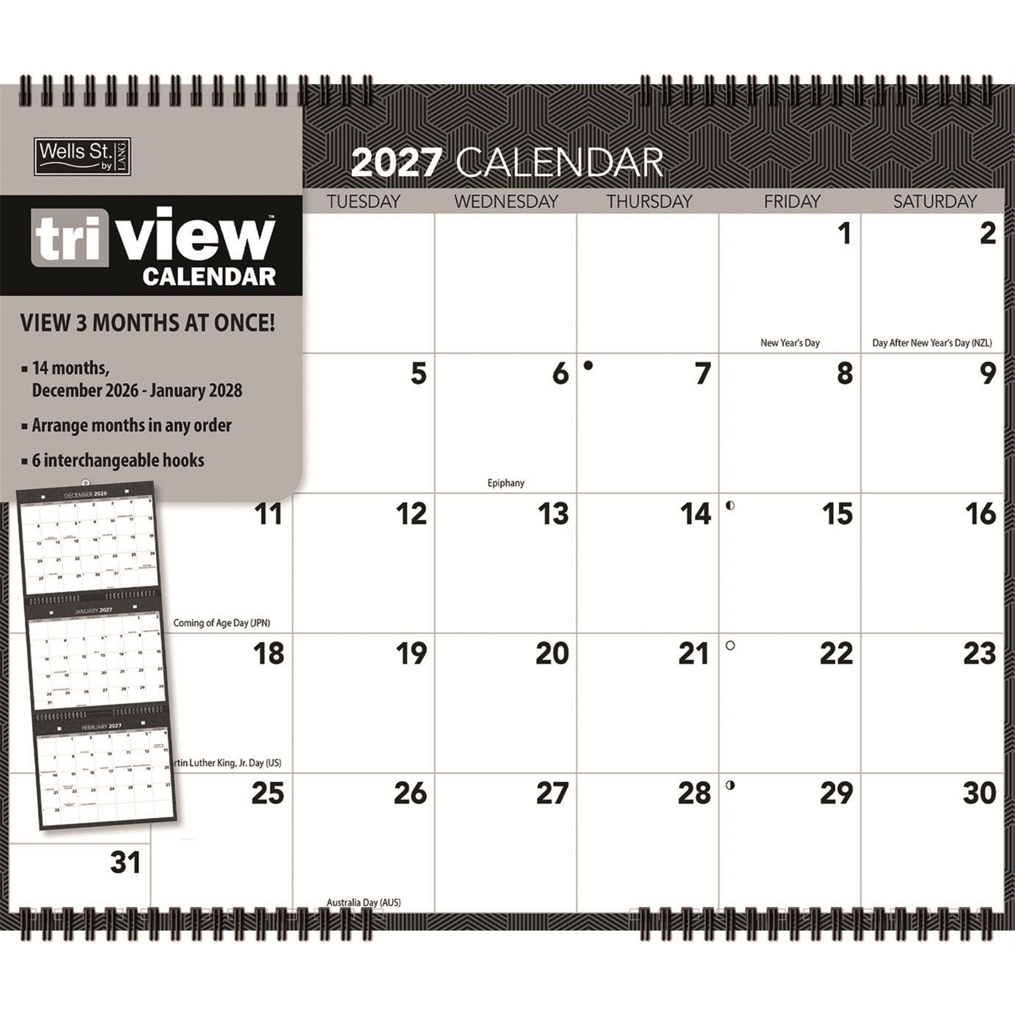 Office Tri-View 2026-2027 Wall Calendar