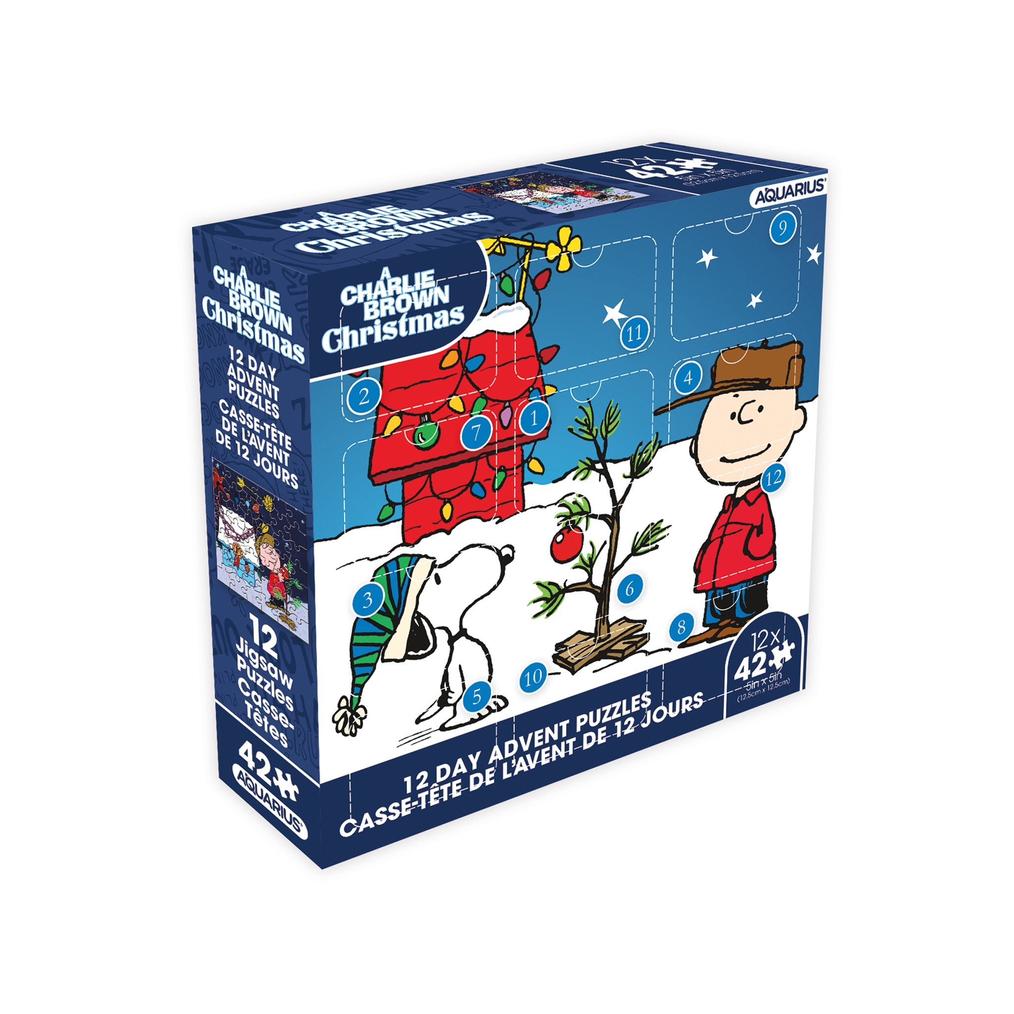 Peanuts Charlie Brown Advent Calendar 12 Mini 42 Piece Puzzles