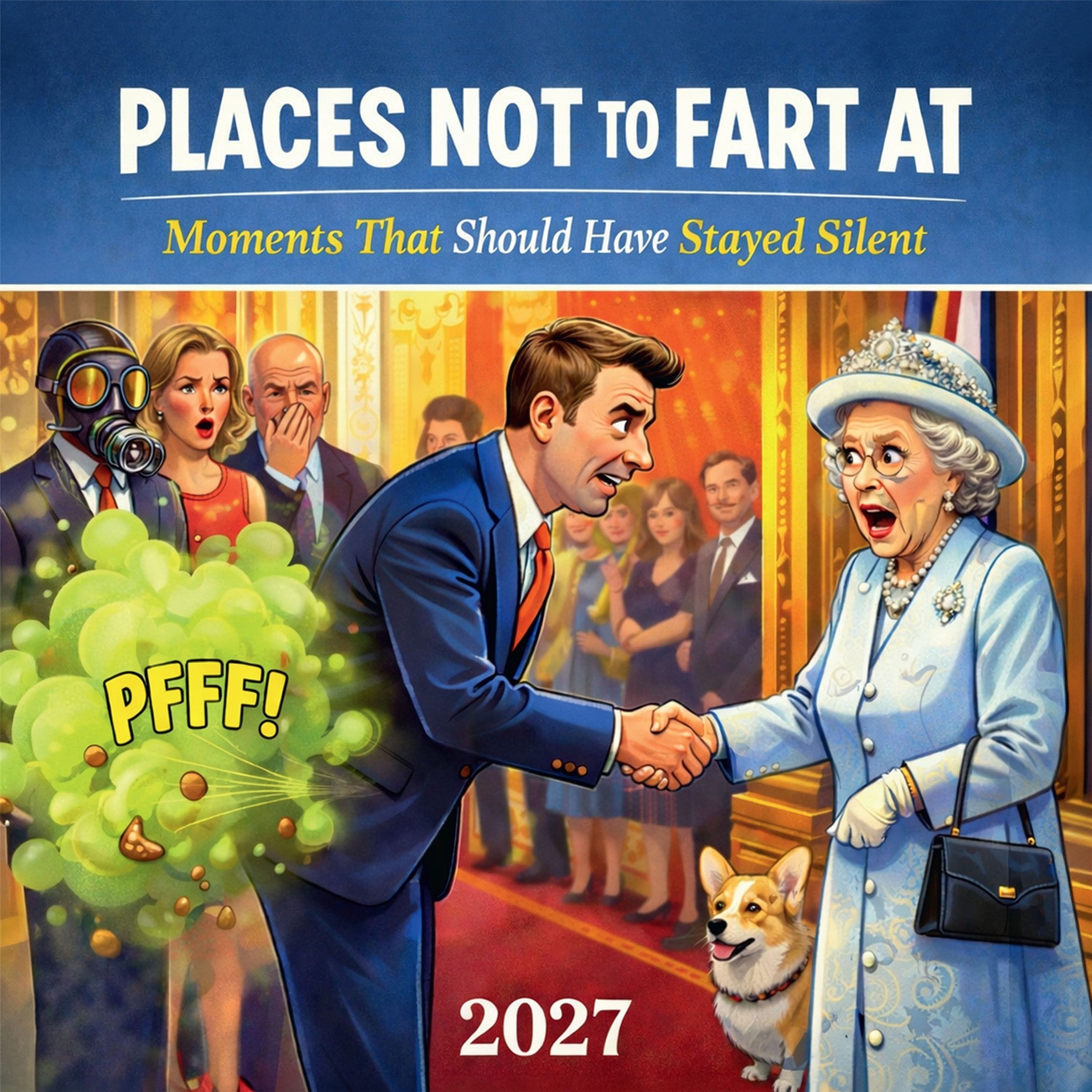 Places Not to Fart at 2027 Wall Calendar