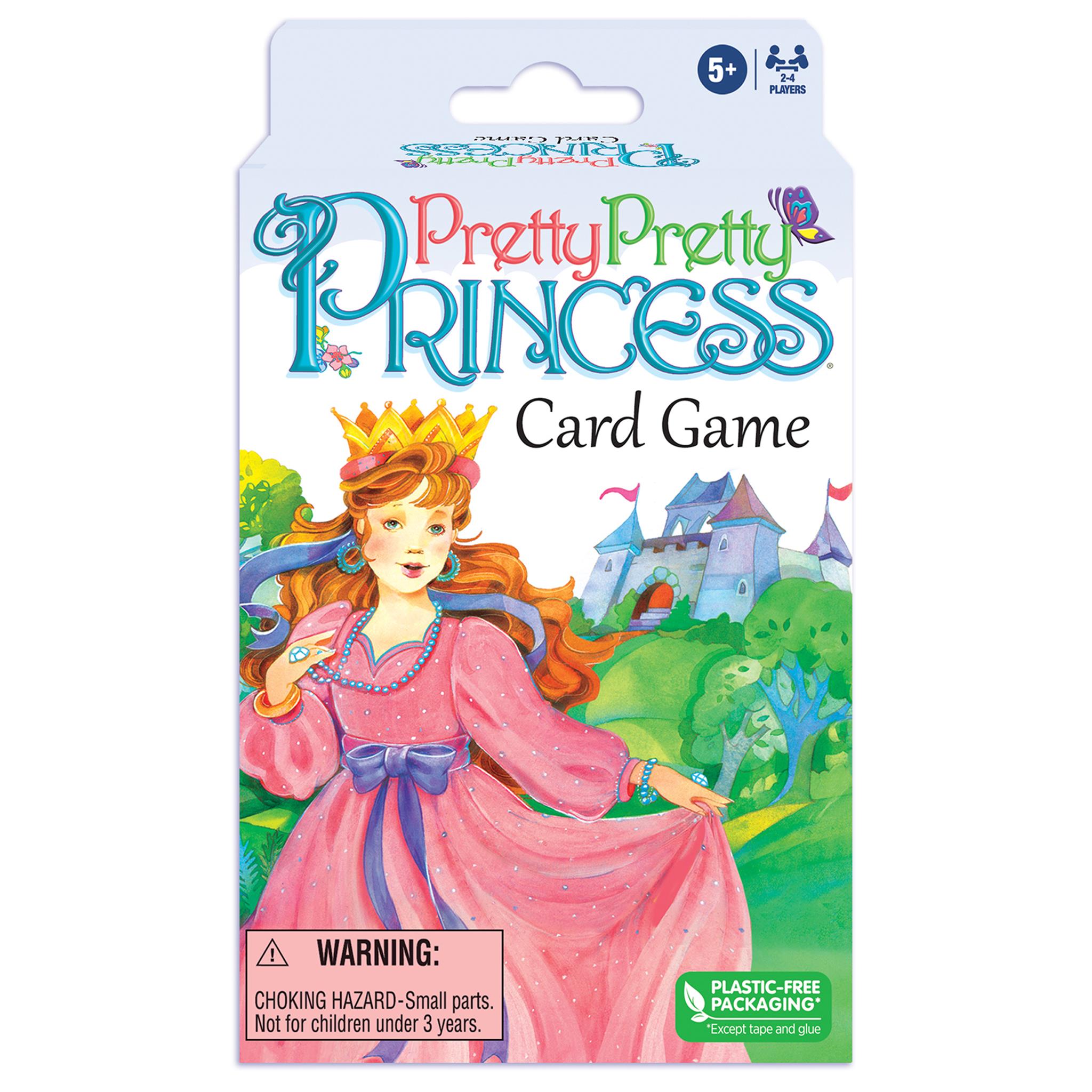 Packaging for the Pretty Pretty Princess Card Game featuring an illustration of a princess character on the front.