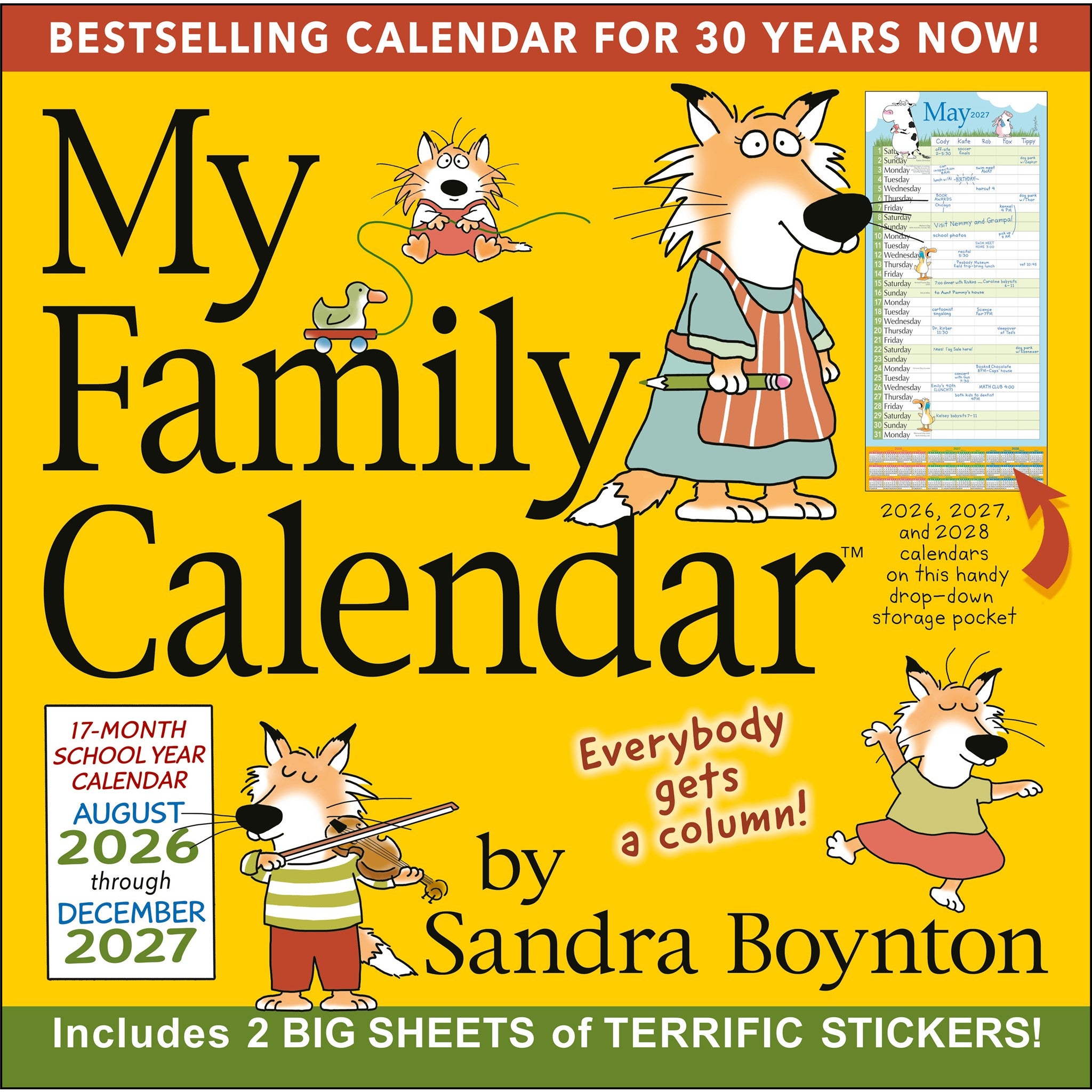 Sandra Boynton's My Family 2026-2027 Wall Calendar
