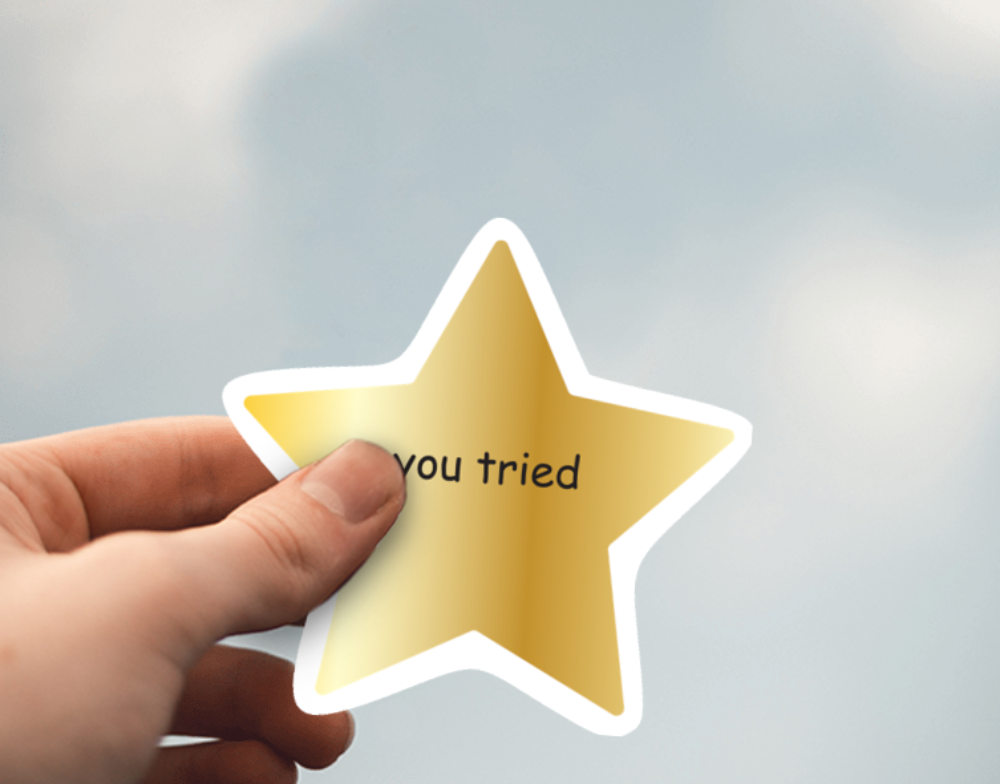 You Tried Comic Sans Gold Star Vinyl Sticker