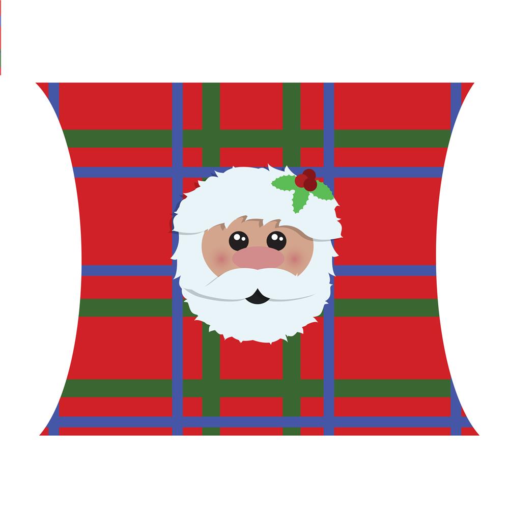 Tartan Santa Pillow Gift Wrap