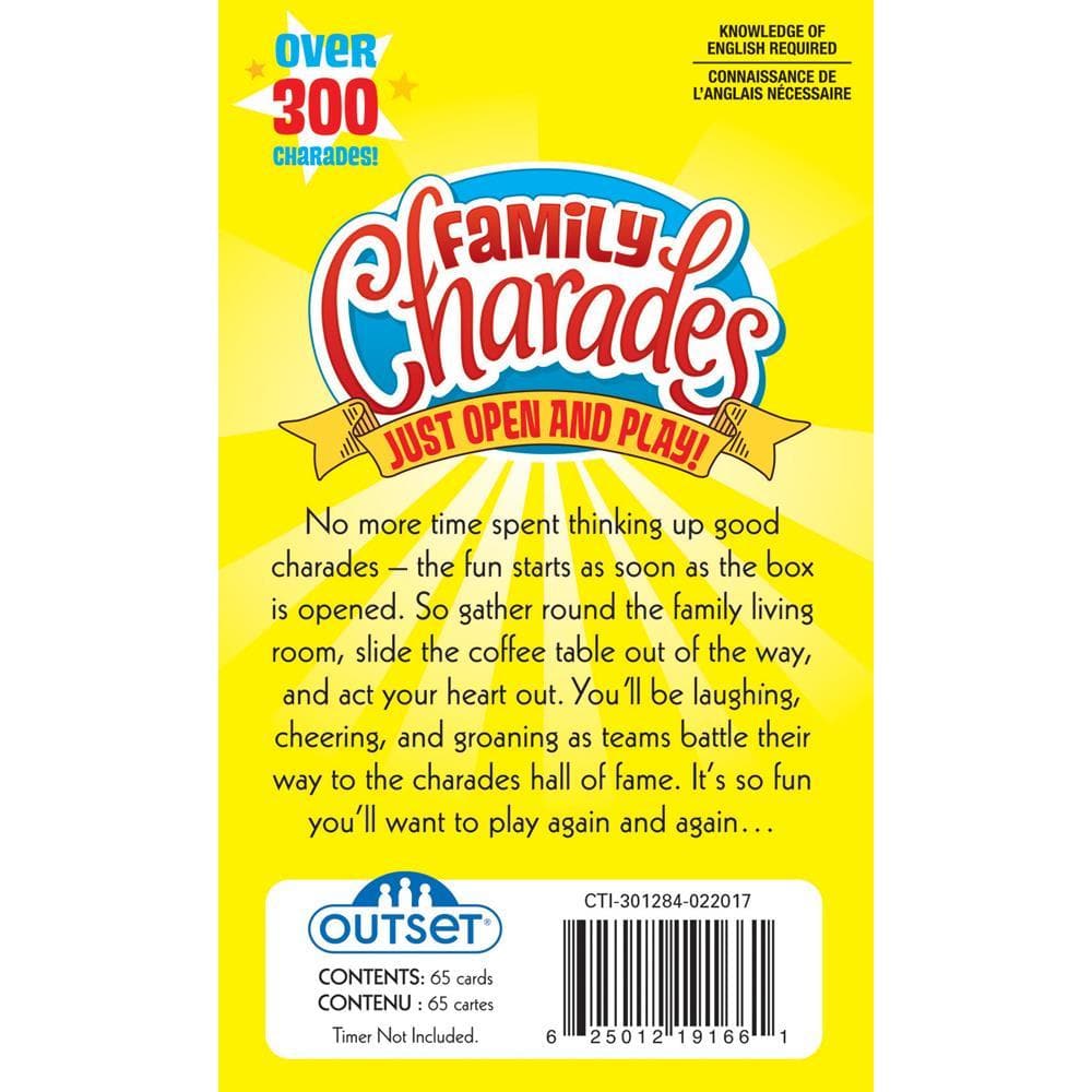 Family Charades Card - Calendar Club Canada