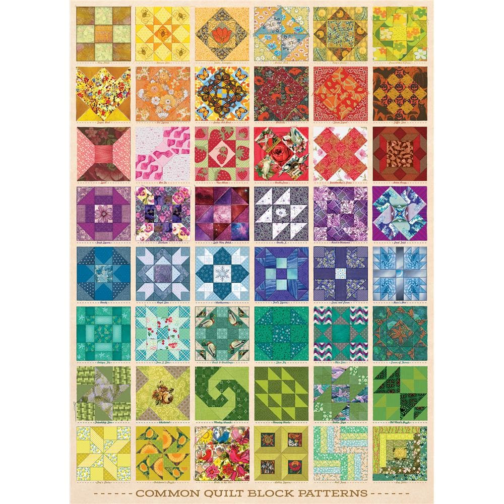 Common Quilt Blocks Jigsaw Puzzle (1000 Piece)