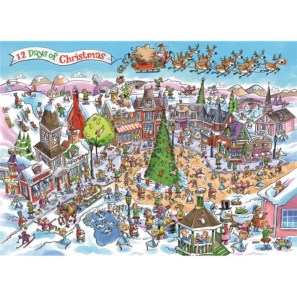 DoodleTown 12 Days of Christmas Jigsaw Puzzle (1000 Piece)