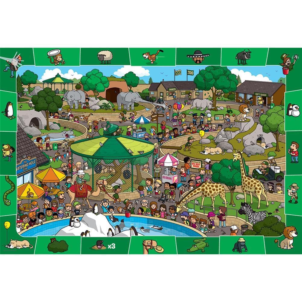 Spot and Find Me A Day in the Zoo Jigsaw Puzzle Game (100 Piece)
